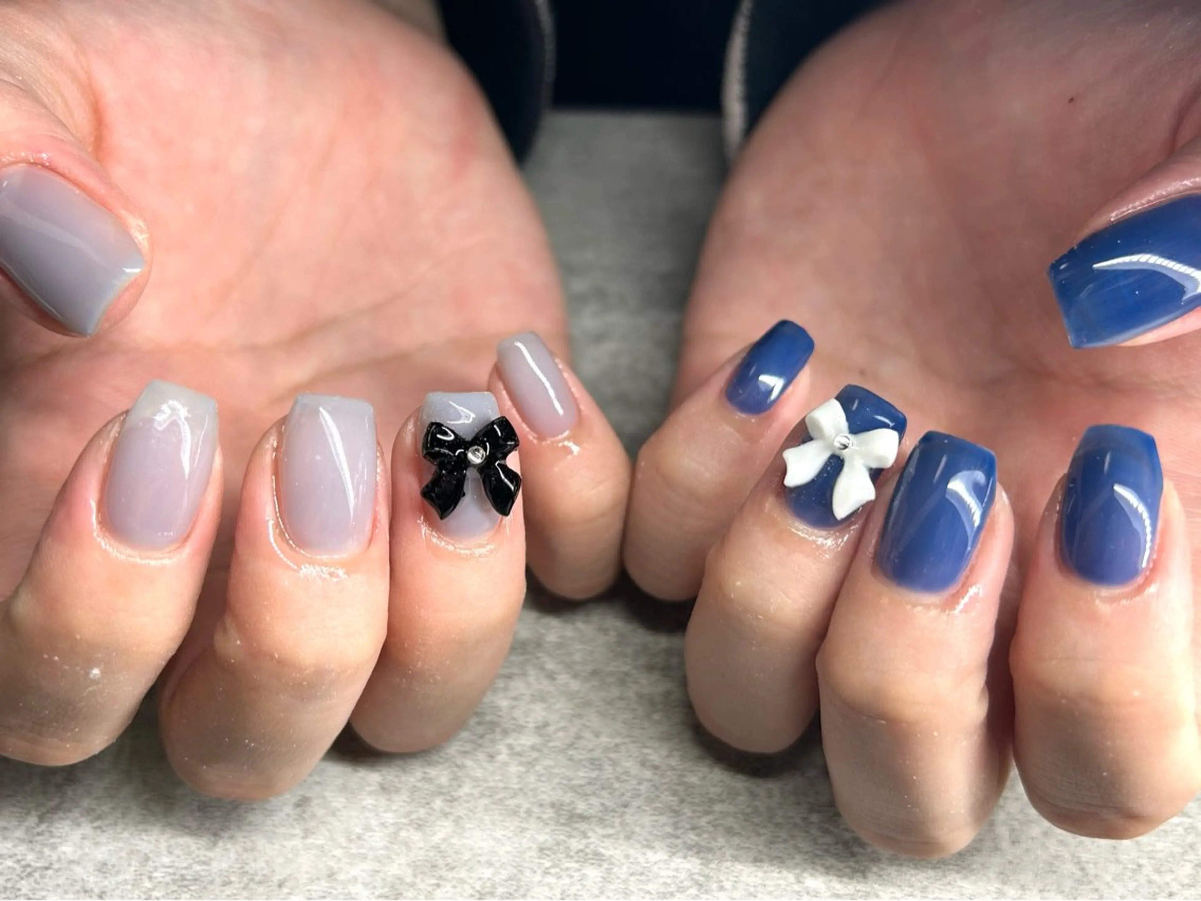 ネイル アートネイル ジェルネイル リボン MiiTow nailのネイルデザイン