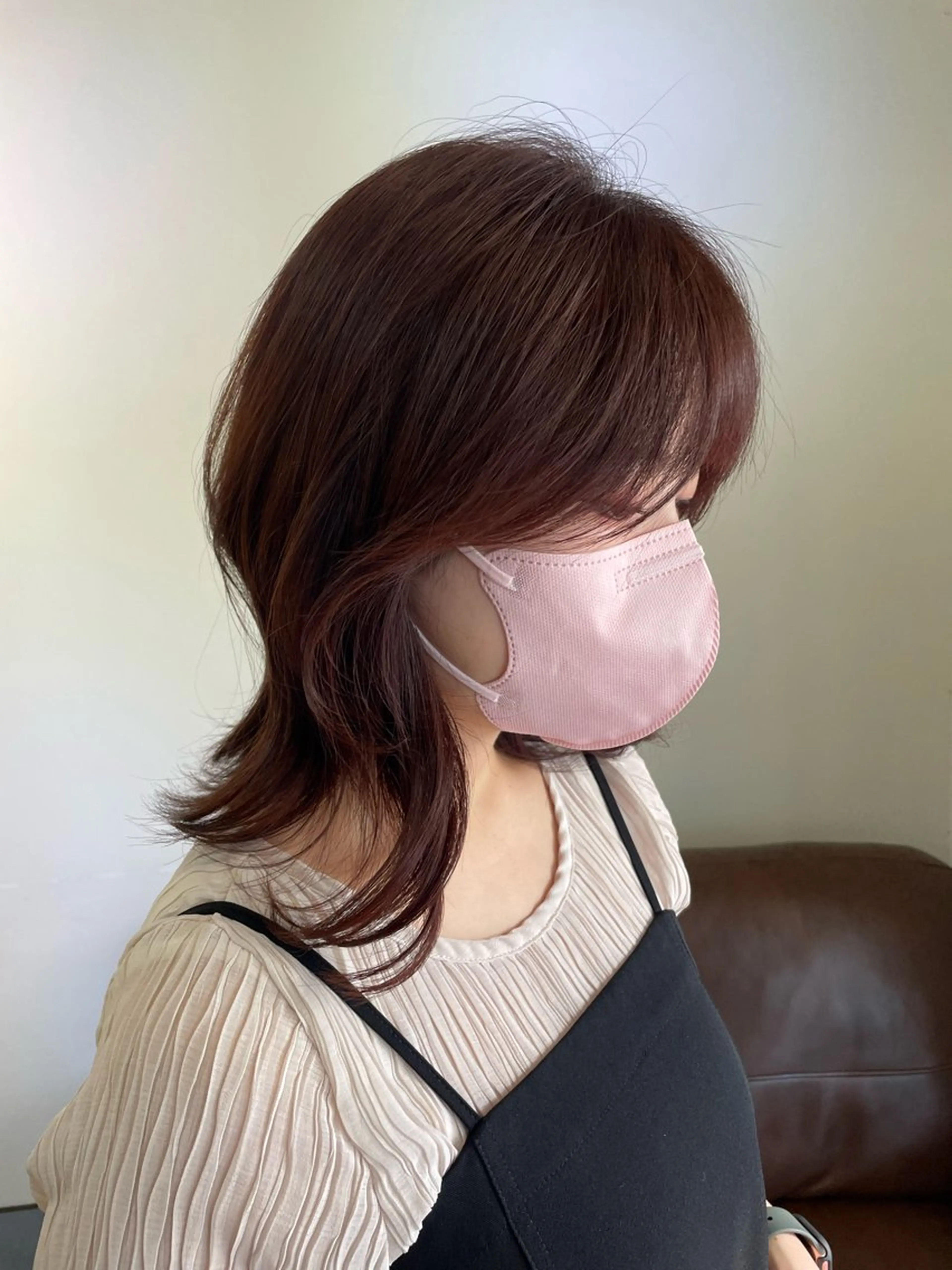 ミディアム カラー 透明感カラー レッドカラー トリートメント メンズパーマ✨️村越 雄斗のヘアスタイル