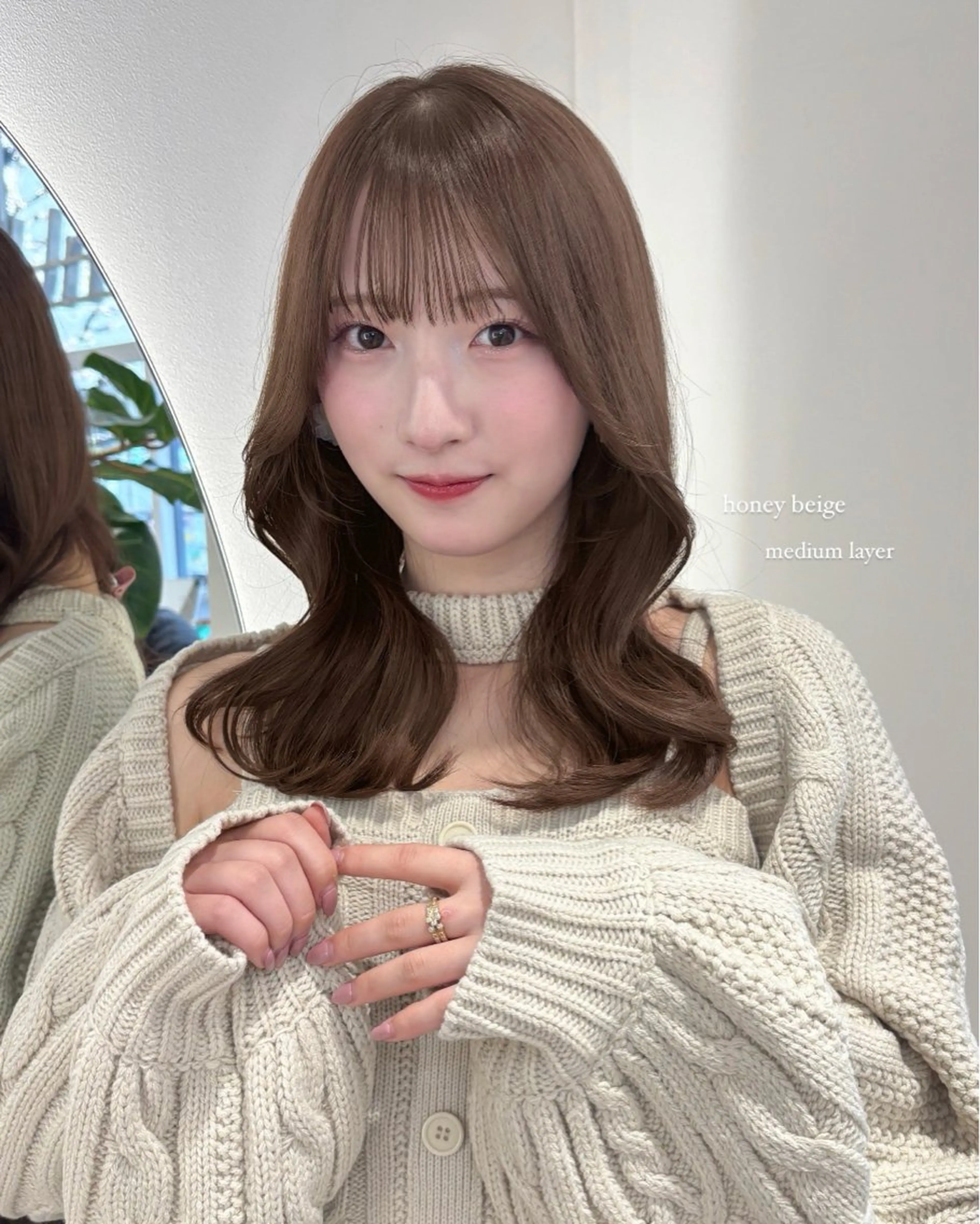 ミディアム カラー Unami 表参道所属・ばんちなつ / ボブ/透明感カラーのヘアスタイル