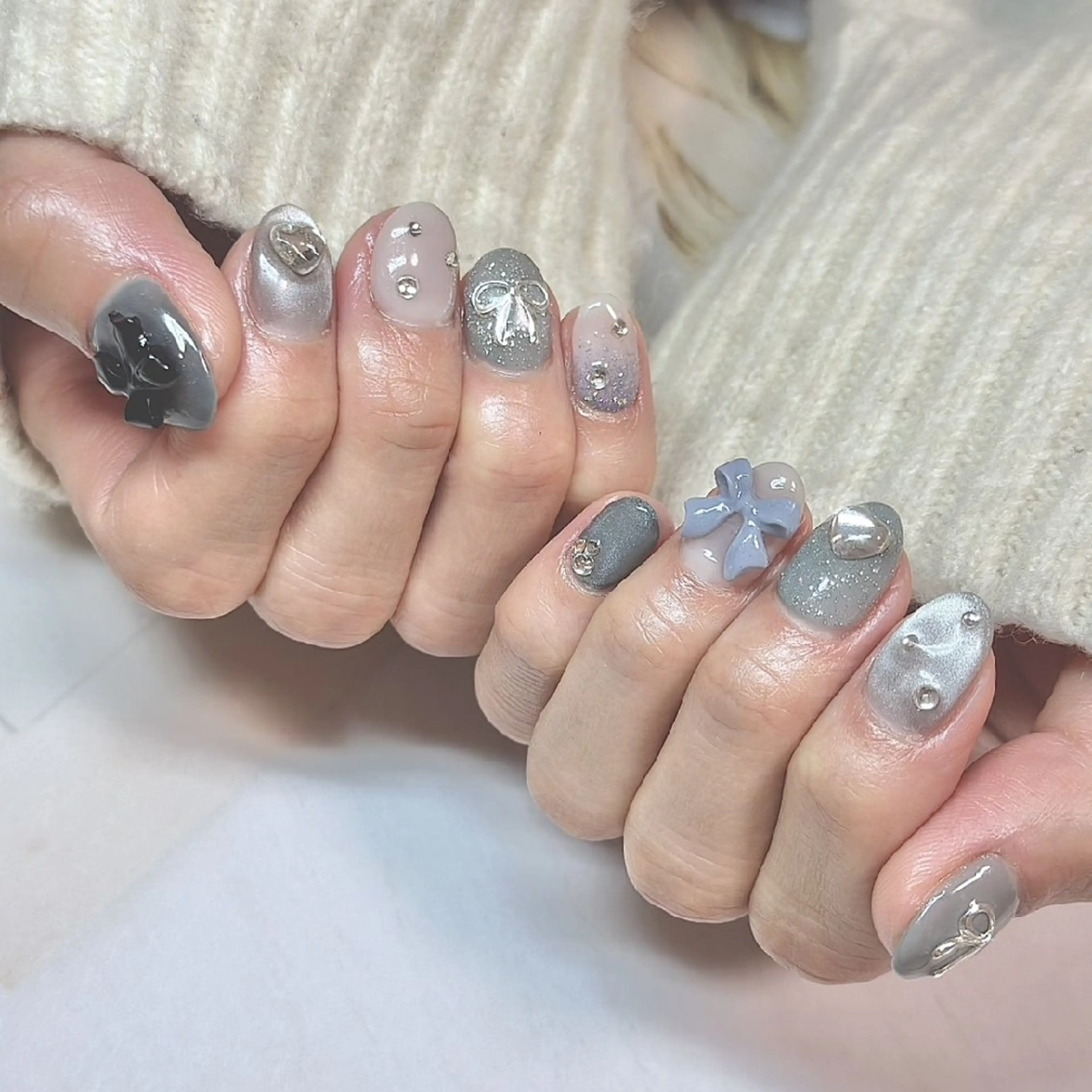 ネイル リボン K3nail   maiのネイルデザイン