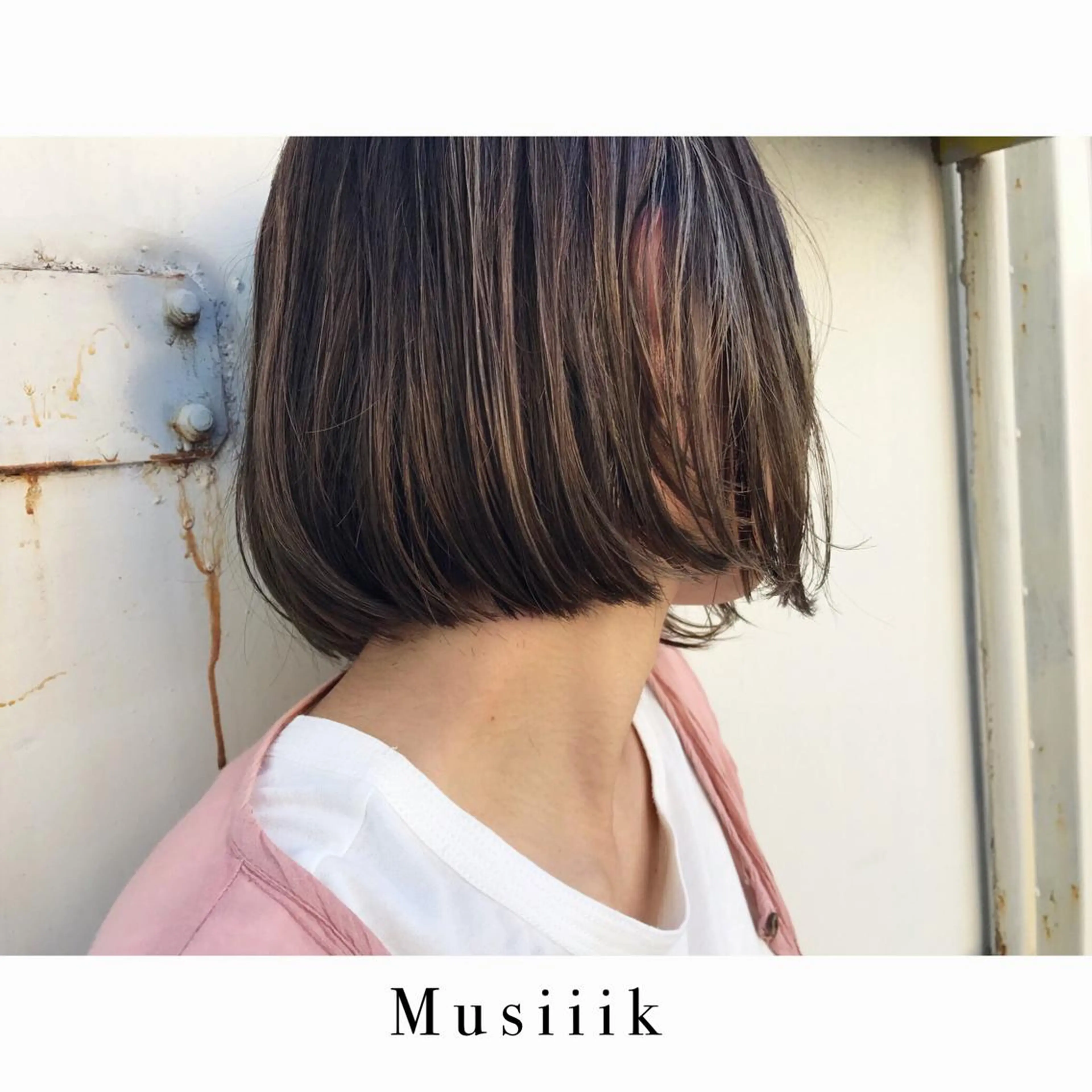 ショート カラー ハイライトカラー ボブ ハイライト Musiiik hairのヘアスタイル