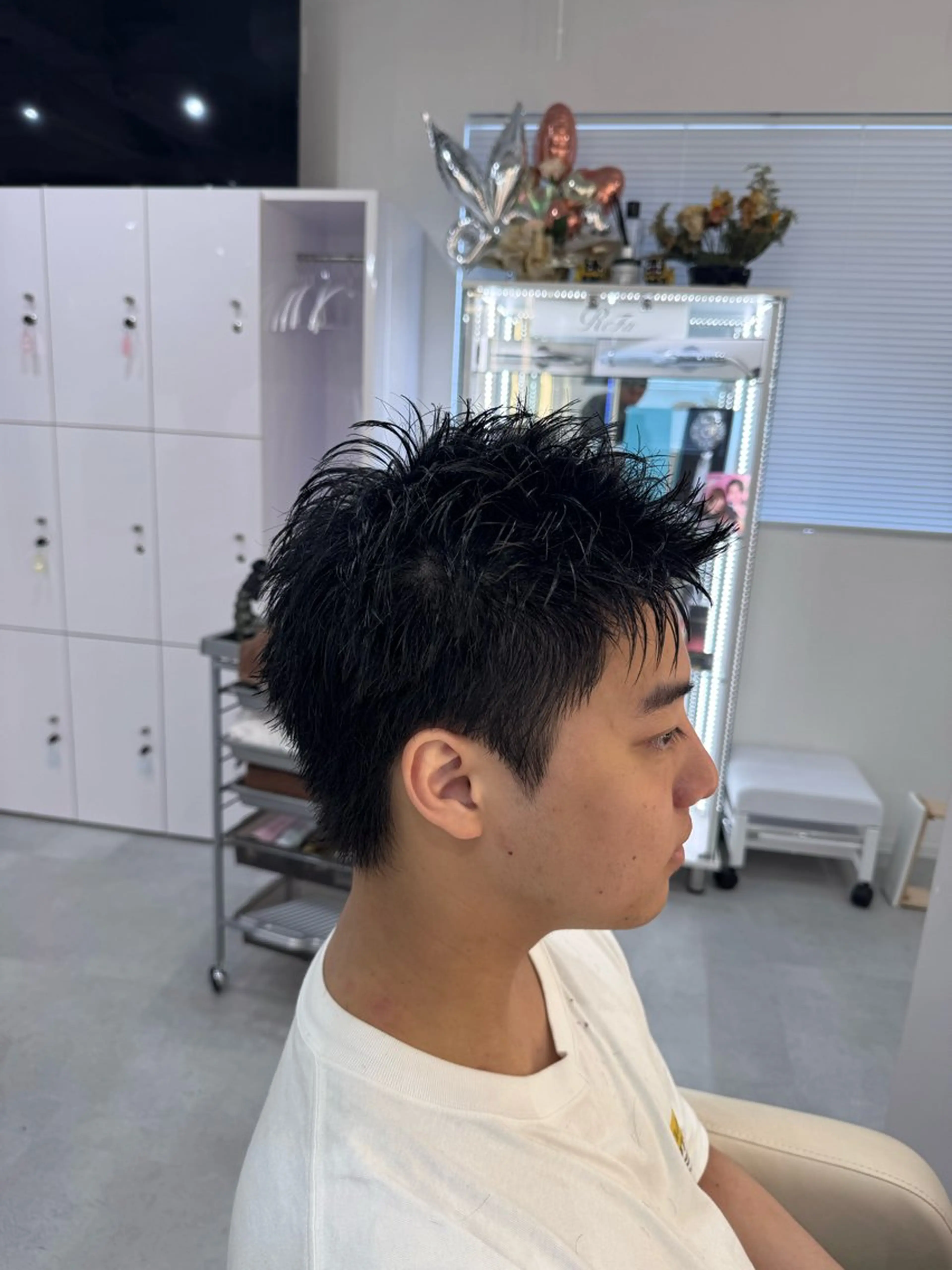 ショート メンズ R/🤎 パーマ&ブリーチ🔥のヘアスタイル