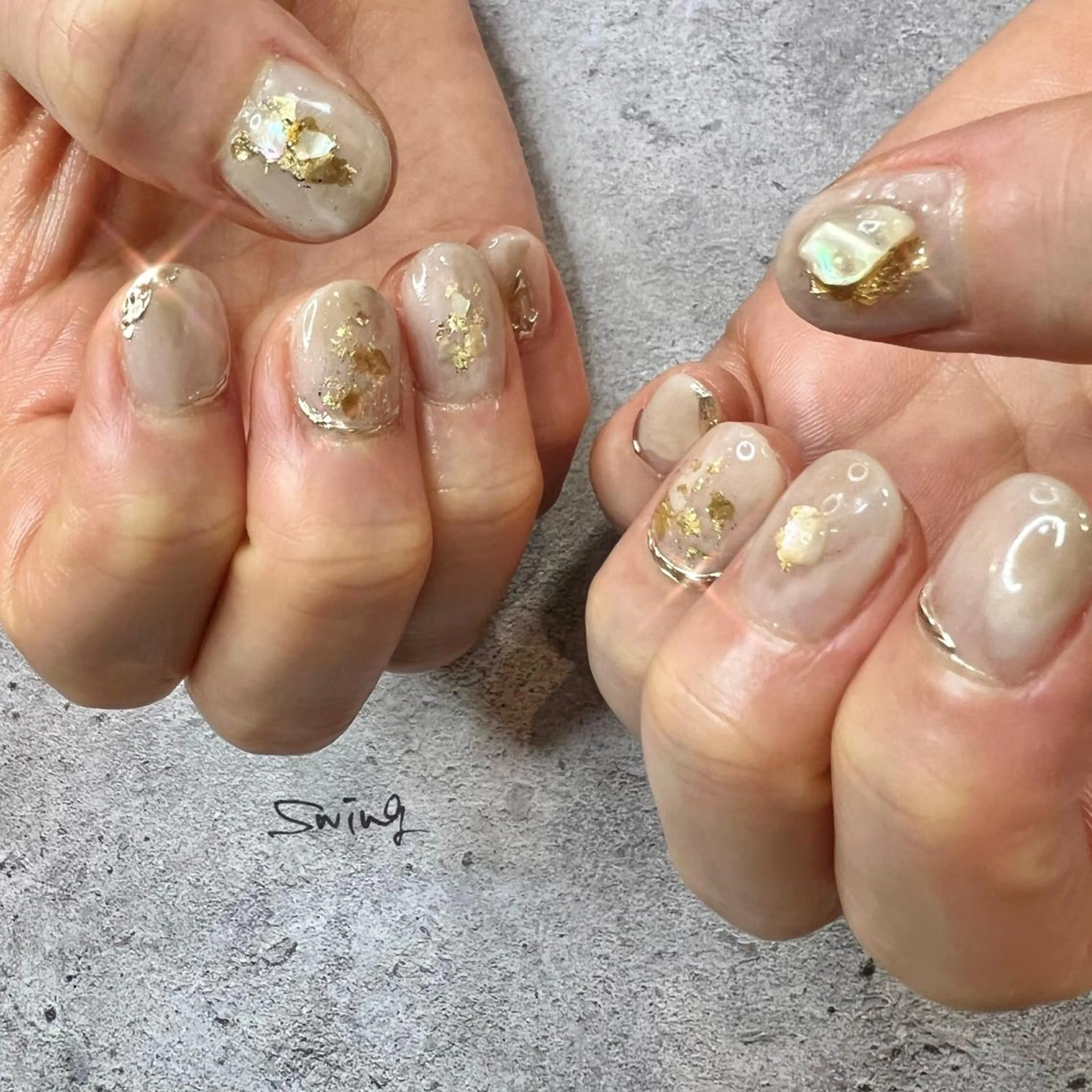ネイル ニュアンスネイル ブライダルネイル SWING Nail Salon所属・Yoshida Takakoのネイルデザイン