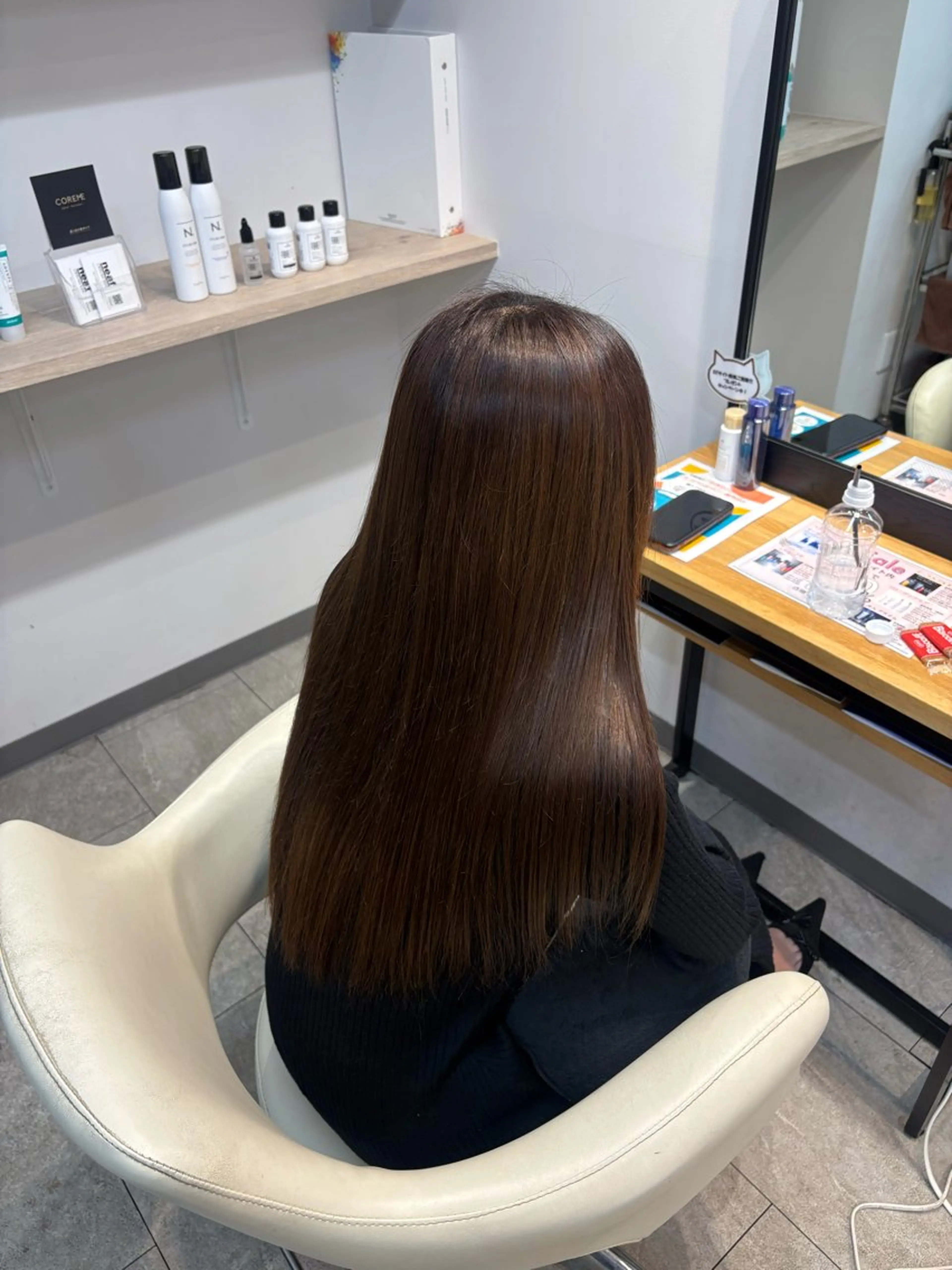 ロング 縮毛矯正 neaf 六本木店所属・六本木🫧ハイライト 望月彩音のヘアスタイル