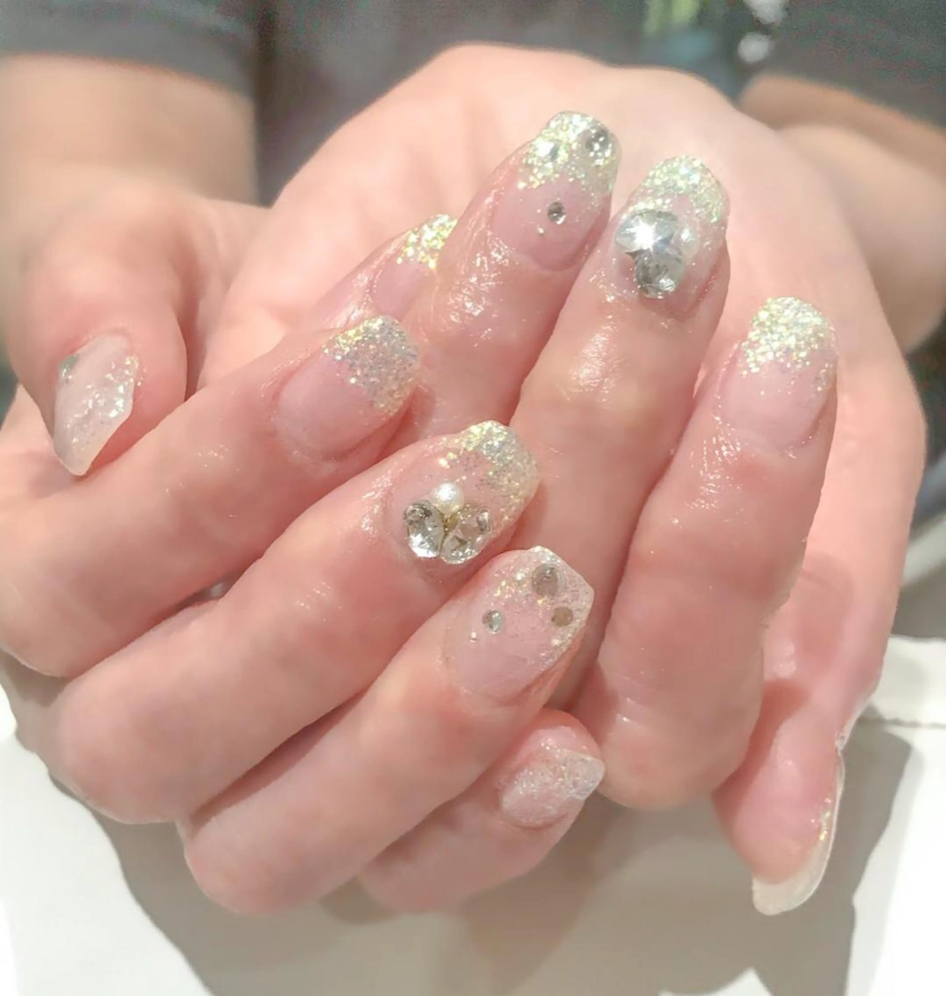 ネイル オーロラネイル ジェルネイル グラデーション キラキラネイル ラメ(グリッター) Nyanco Nailのネイルデザイン