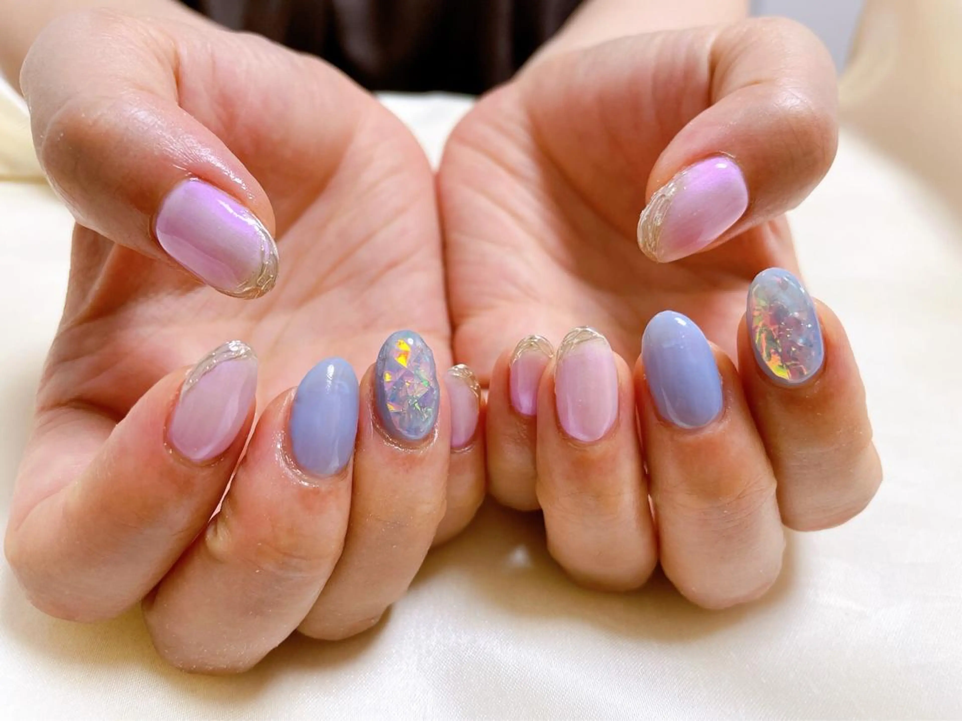 ネイル 氷ネイル・うるうるネイル ハンドネイル kiki nail 二子玉川のネイルデザイン