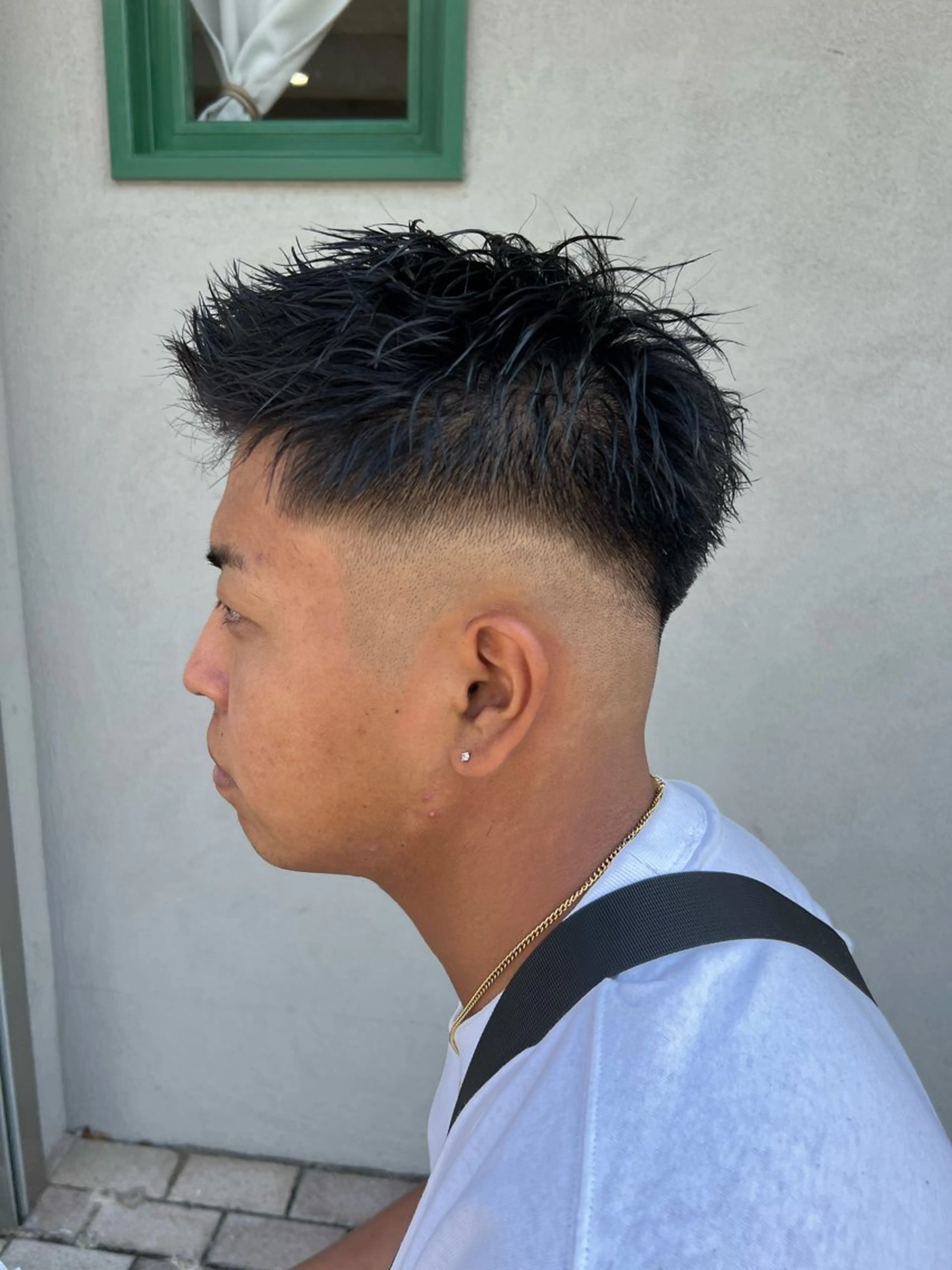 ショート メンズ フェードカット SHION men's permのヘアスタイル