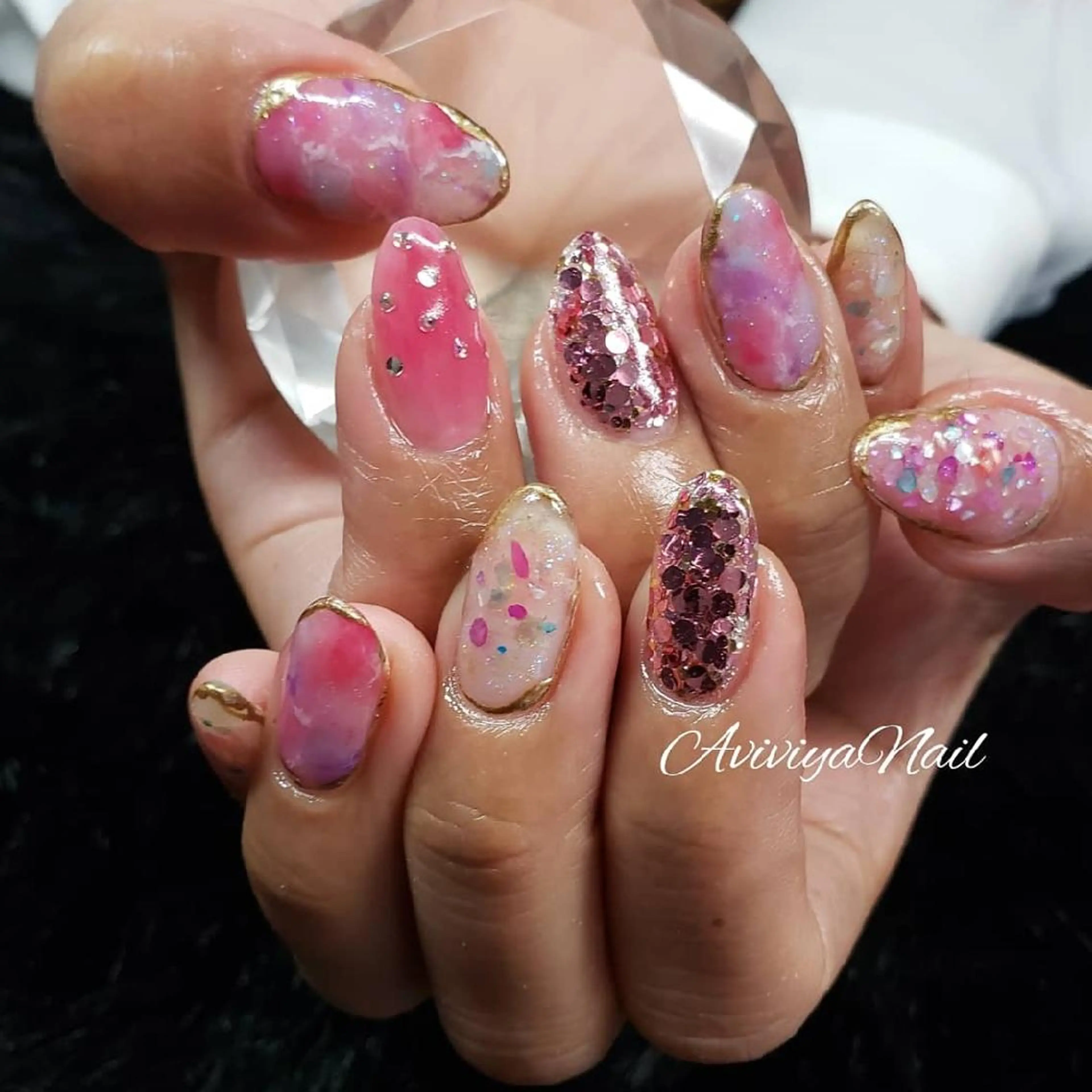 ネイル ピンク ハンドネイル AviviyaNail所属・kubo ayaのネイルデザイン