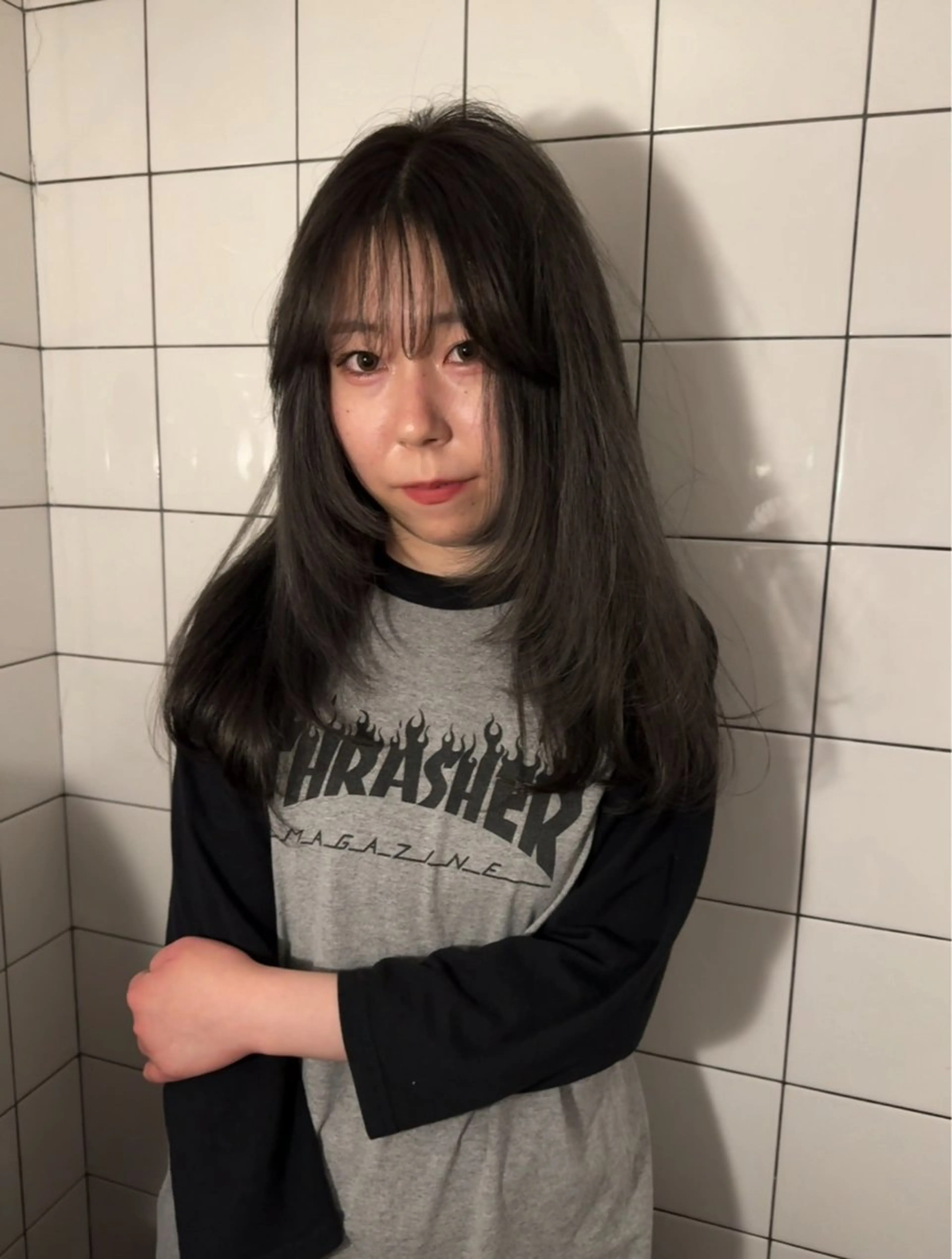 セミロング カット 捺葵 @72tomi__のヘアスタイル