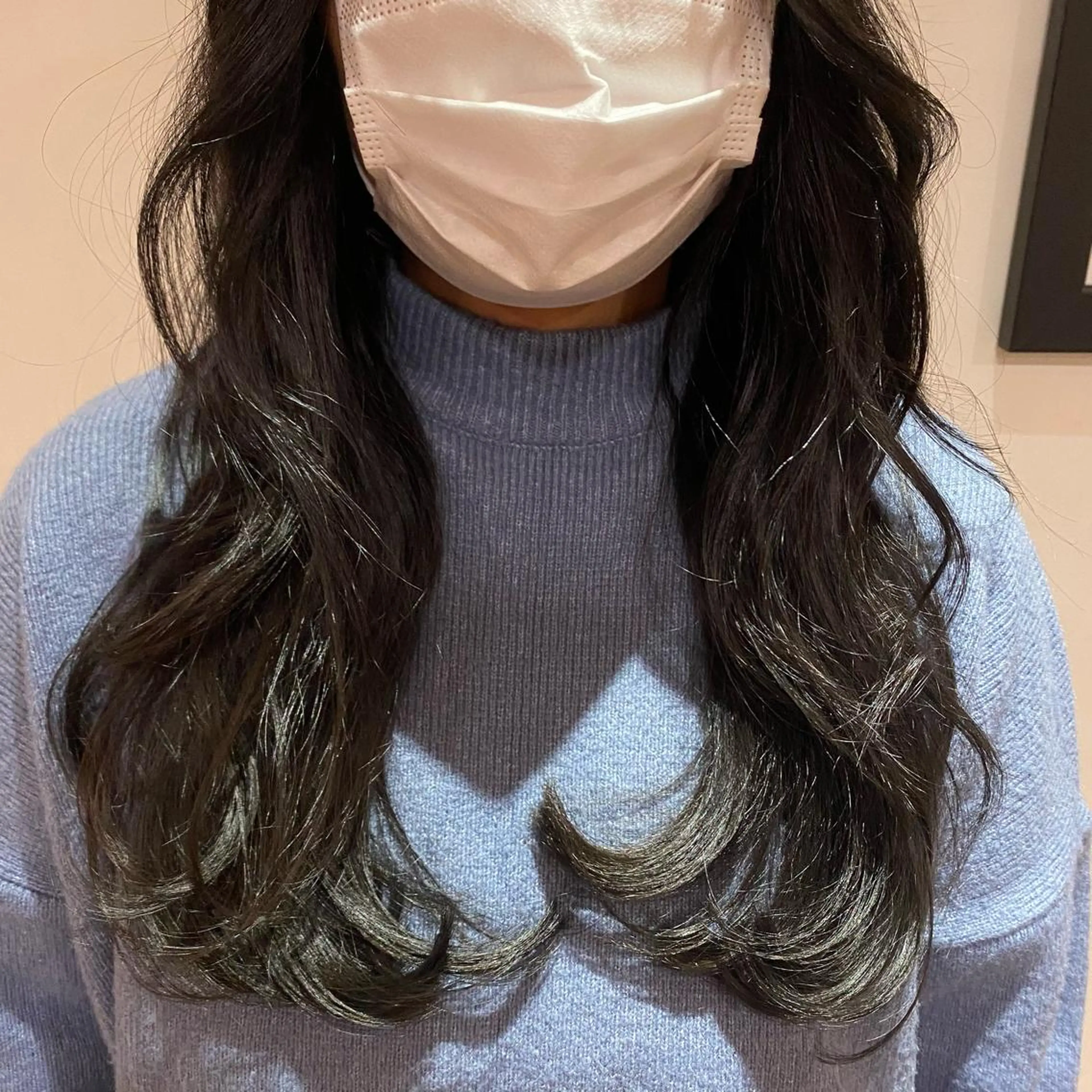 ロング カラー ブルーカラー ブルージュ 顔周りカット ヨシンモリ 韓国風ヘア 💚 nao💚のヘアスタイル