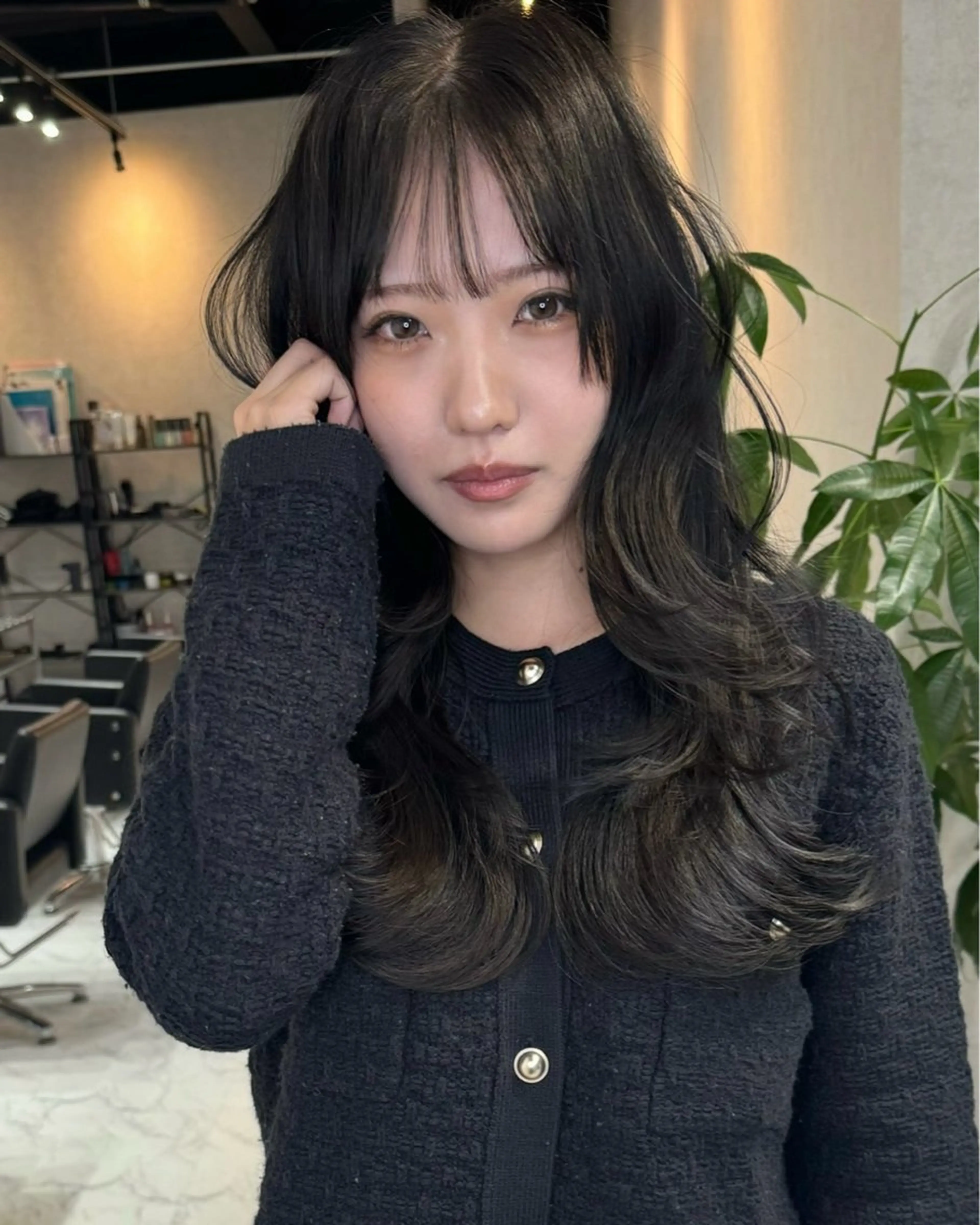 ロング カラー ヘアアレンジ 韓国風ヘア レイヤーカット トリートメント ワンホンヘア カット アンドウ ユウ/ レイヤーカット/韓国のヘアスタイル