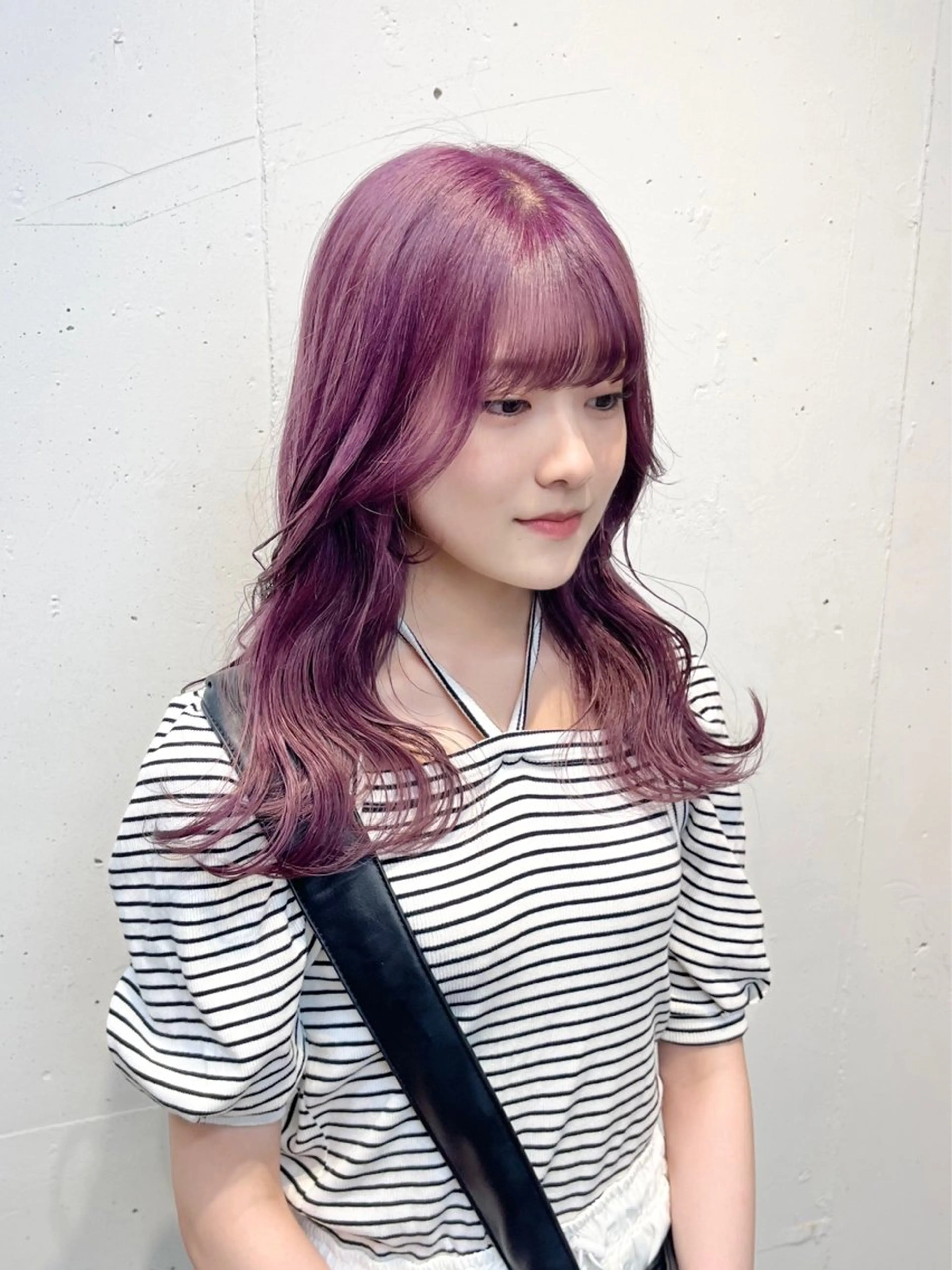 セミロング カラー ブリーチ ヘアカラー トリートメント 🎀taro ブリーチなしカラーのヘアスタイル