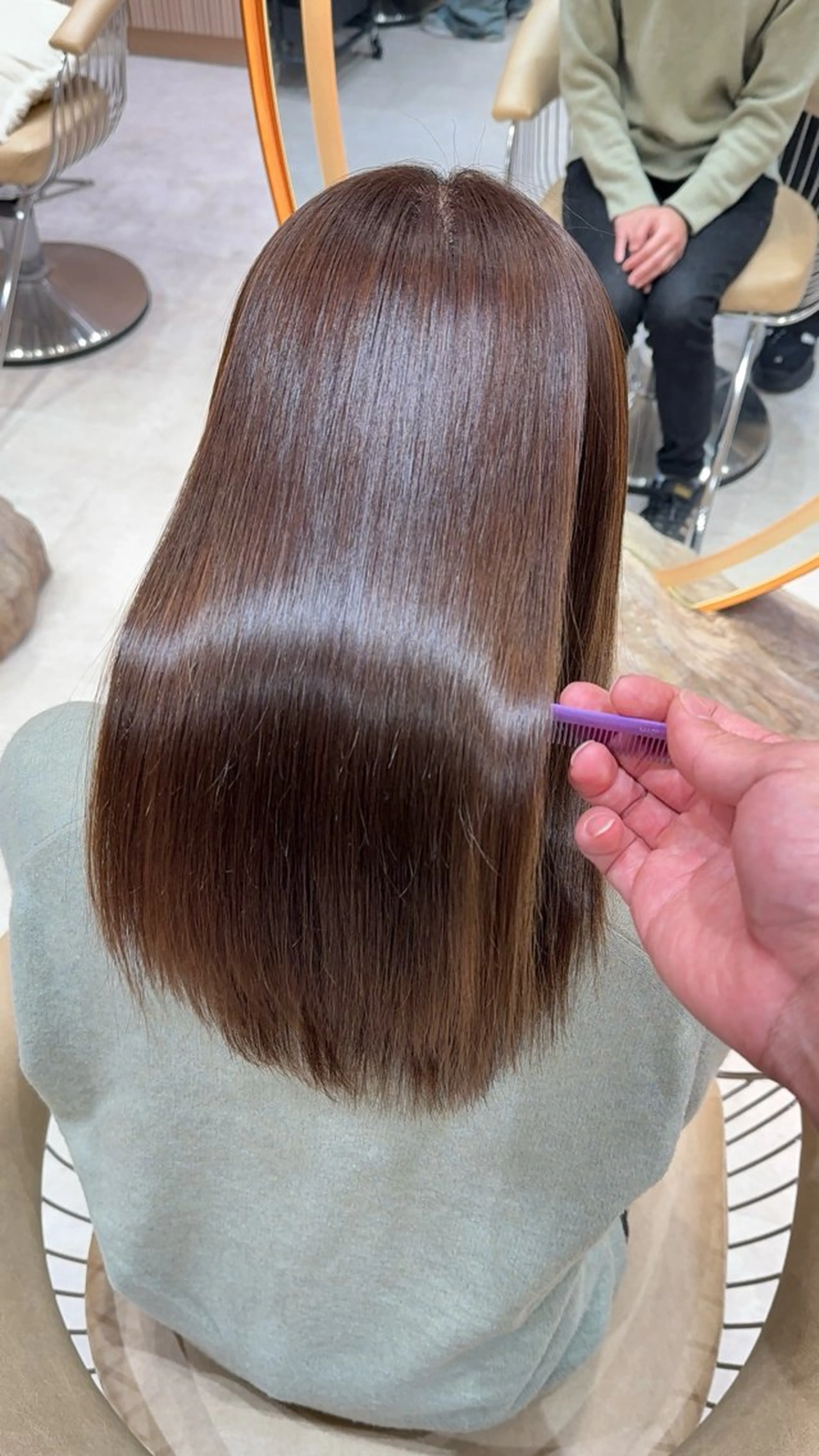 ロング カラー カット ヘアカラー 縮毛矯正 レイヤー❣️縮毛矯正 川村利幸のヘアスタイル