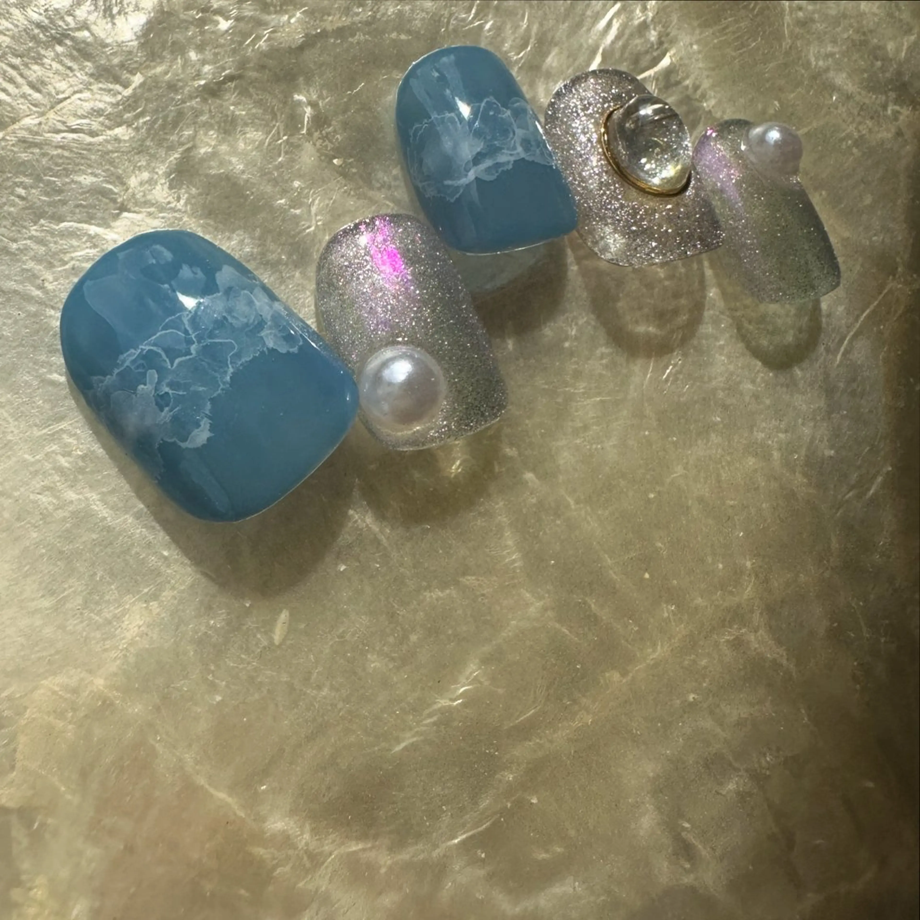 ネイル アートネイル オーロラネイル クリアネイル 氷ネイル・うるうるネイル キラキラネイル 🪞KAPE NAIL 🪞のネイルデザイン