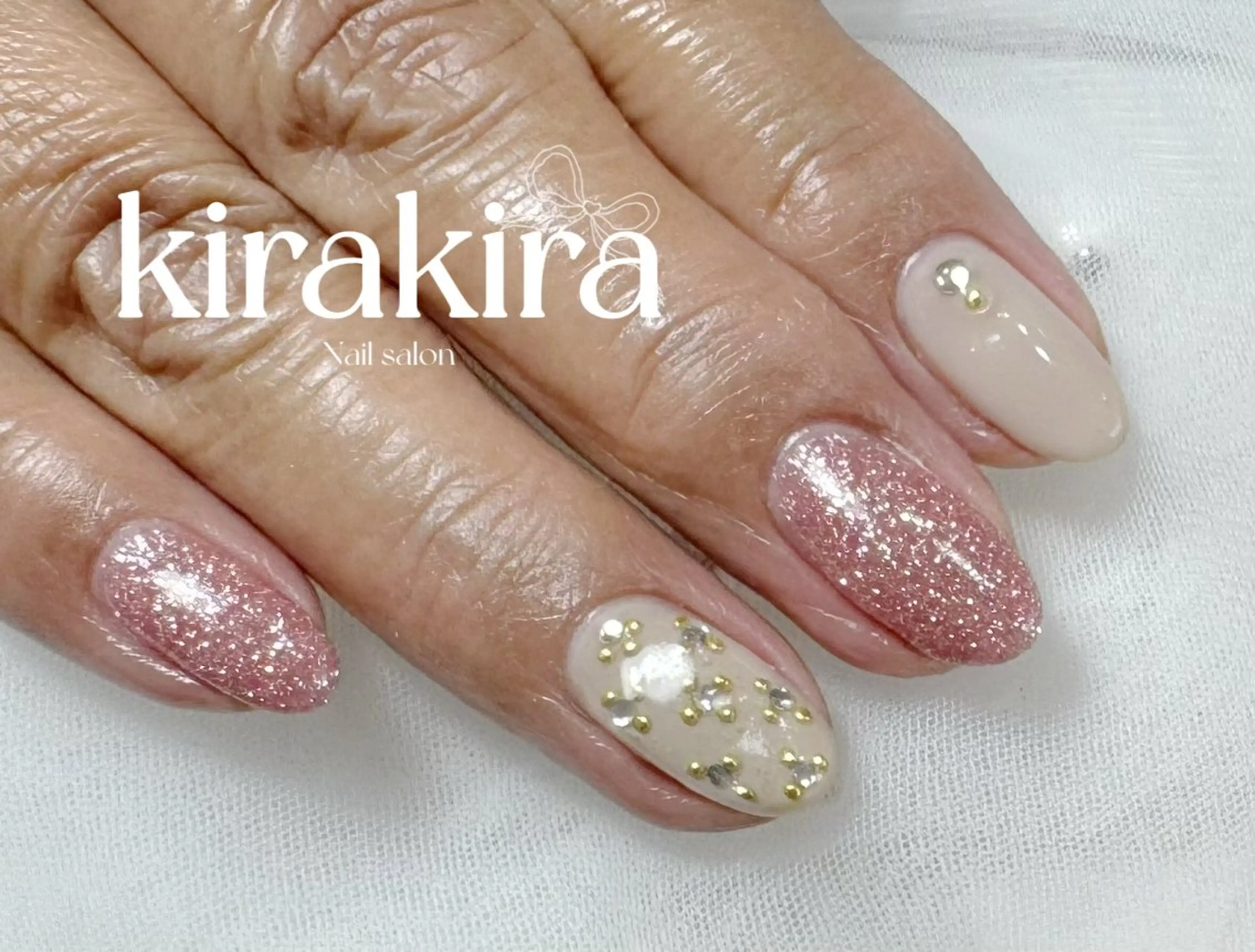 ネイル フラッシュネイル フットネイル キラキラネイル ピンク シンプルネイル Kirakira Nail salonのネイルデザイン