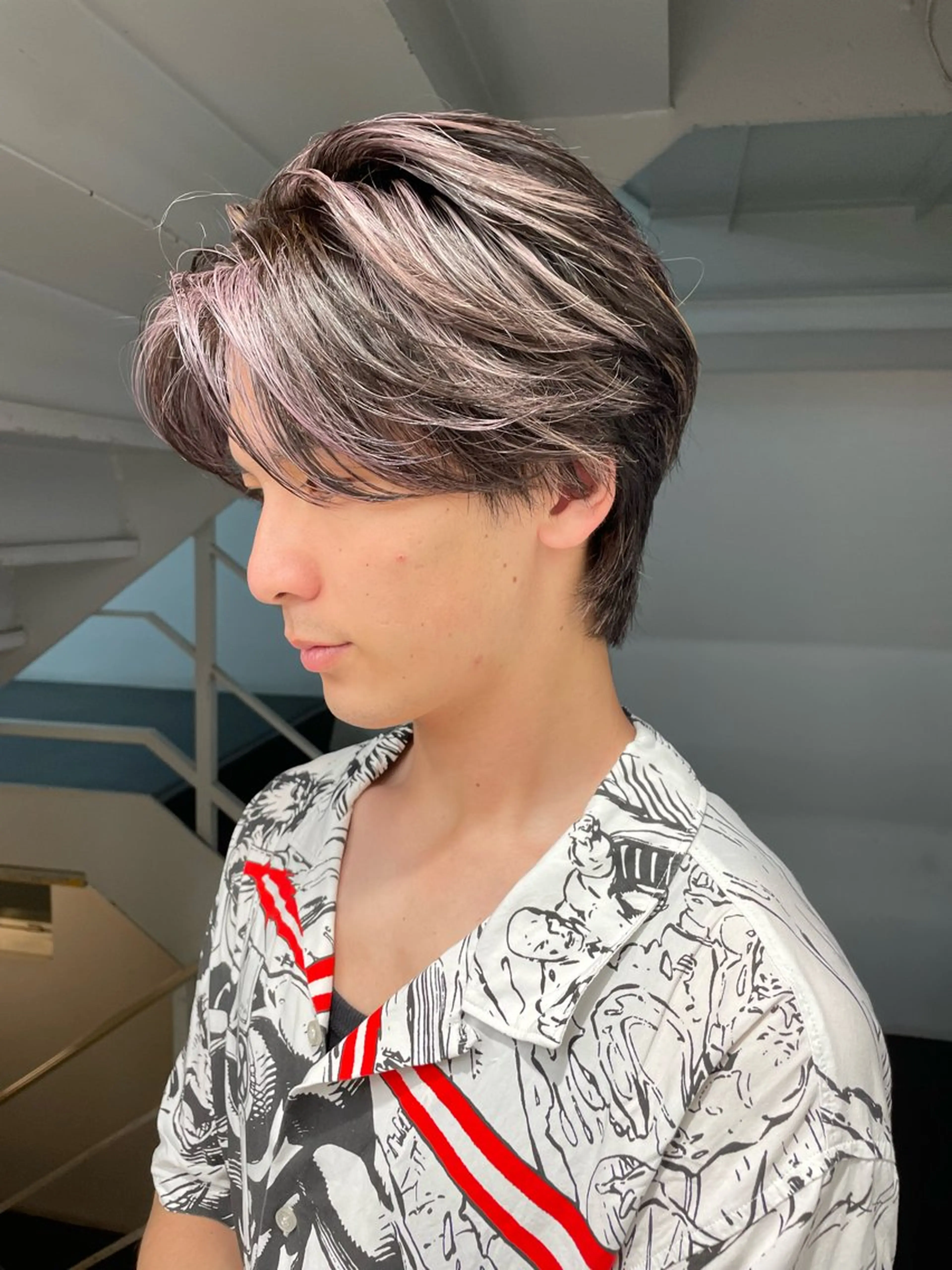 カラー メンズ メンズハイライト ハイライトカラー the path shogo🌻のヘアスタイル