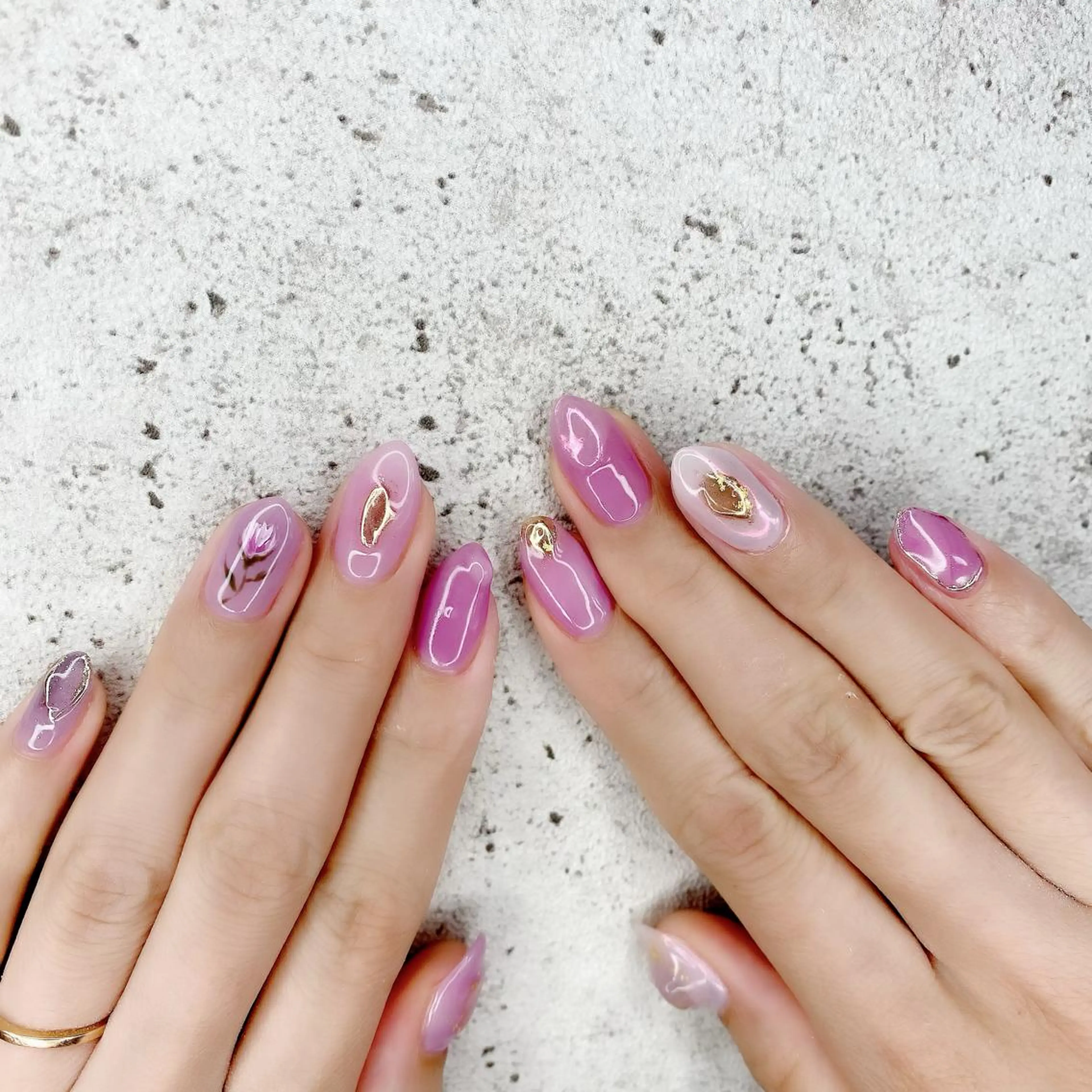 セミロング カラー パーマ ヘアアレンジ メンズ キッズ ネイル マツエク・マツパ ハンドネイル Salon Ｋのネイルデザイン