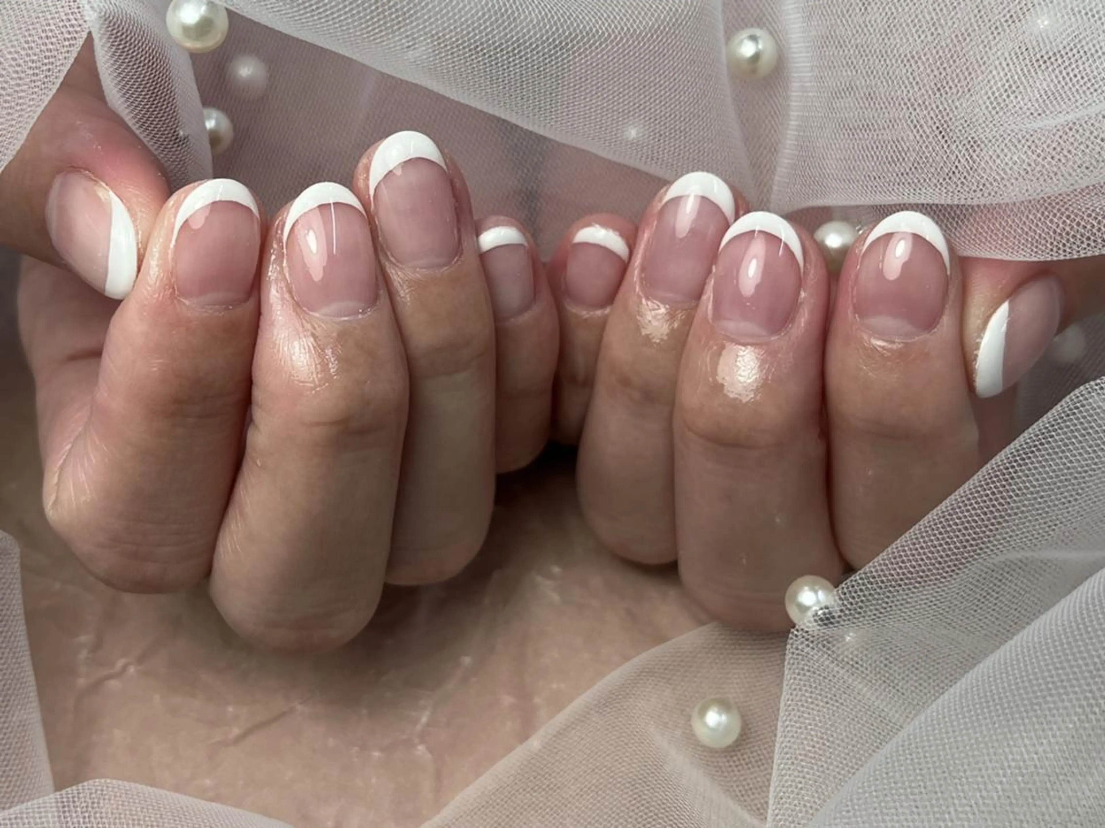 ネイル フレンチネイル シンプルネイル ホワイト ToliyDeliy Nail Salonのネイルデザイン