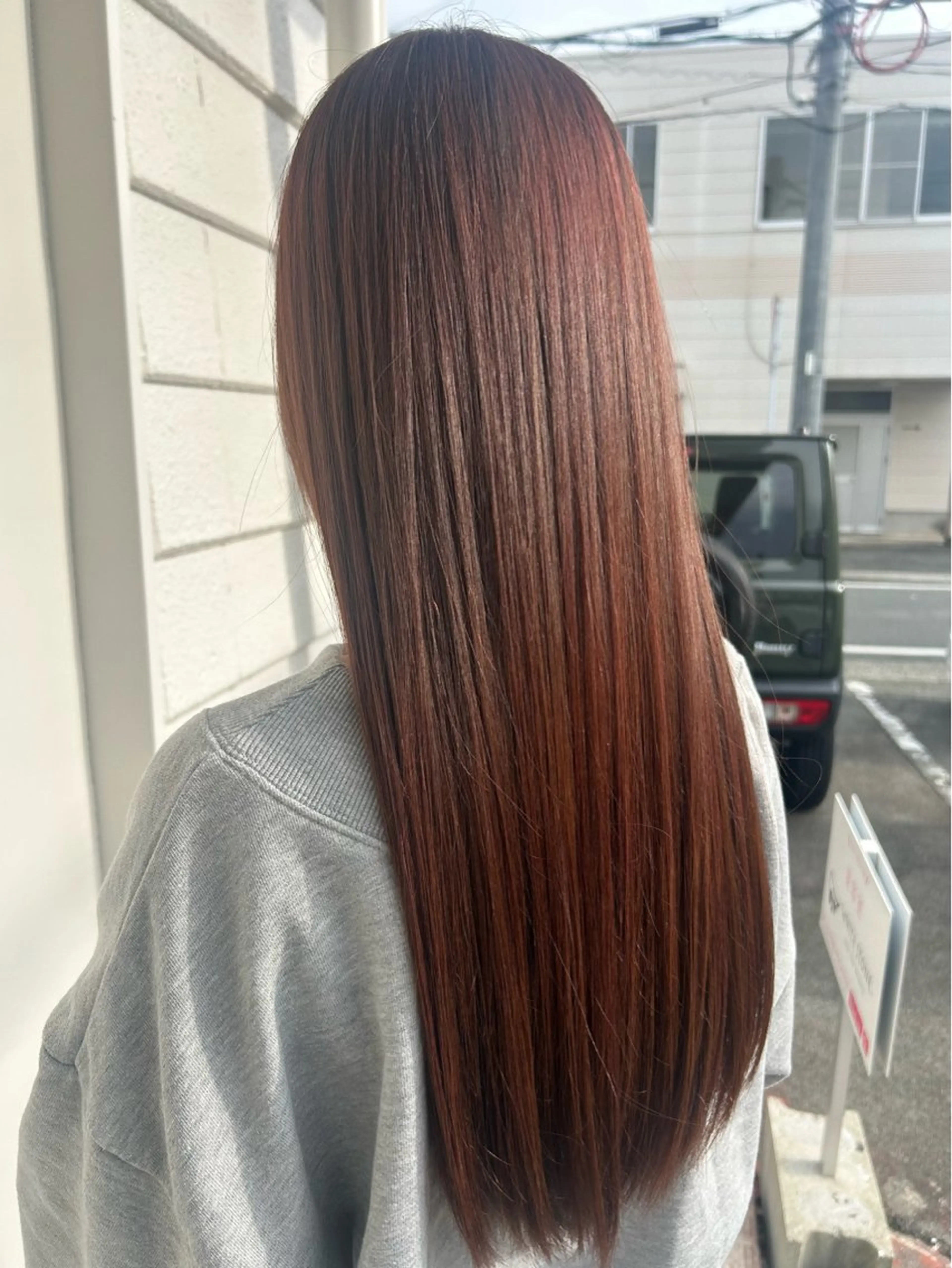 ロング ピンクブラウン 廣瀬 ちよみのヘアスタイル