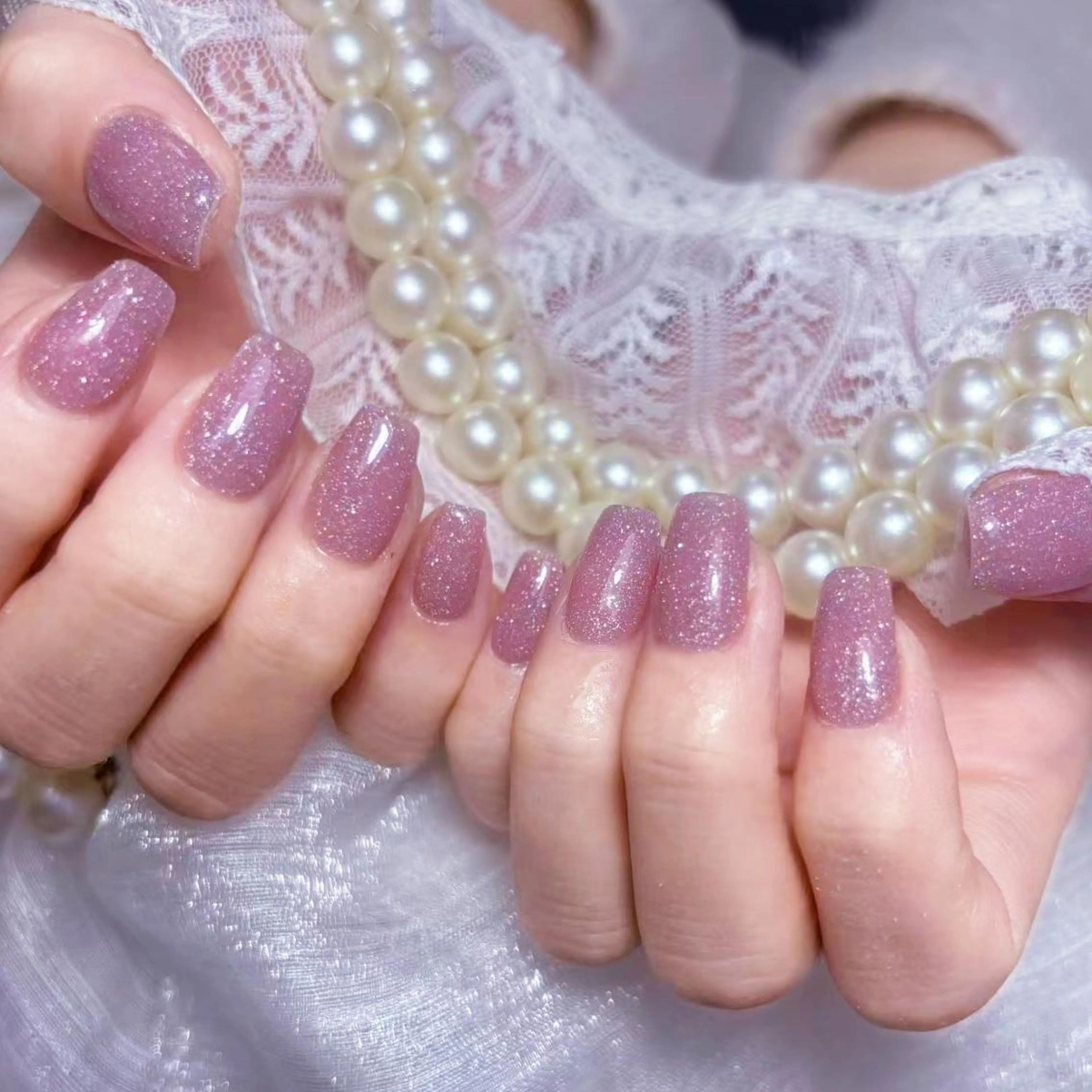 ネイル アートネイル オーロラネイル フラッシュネイル ガーリー キラキラネイル DIAMOND NailStudioのネイルデザイン