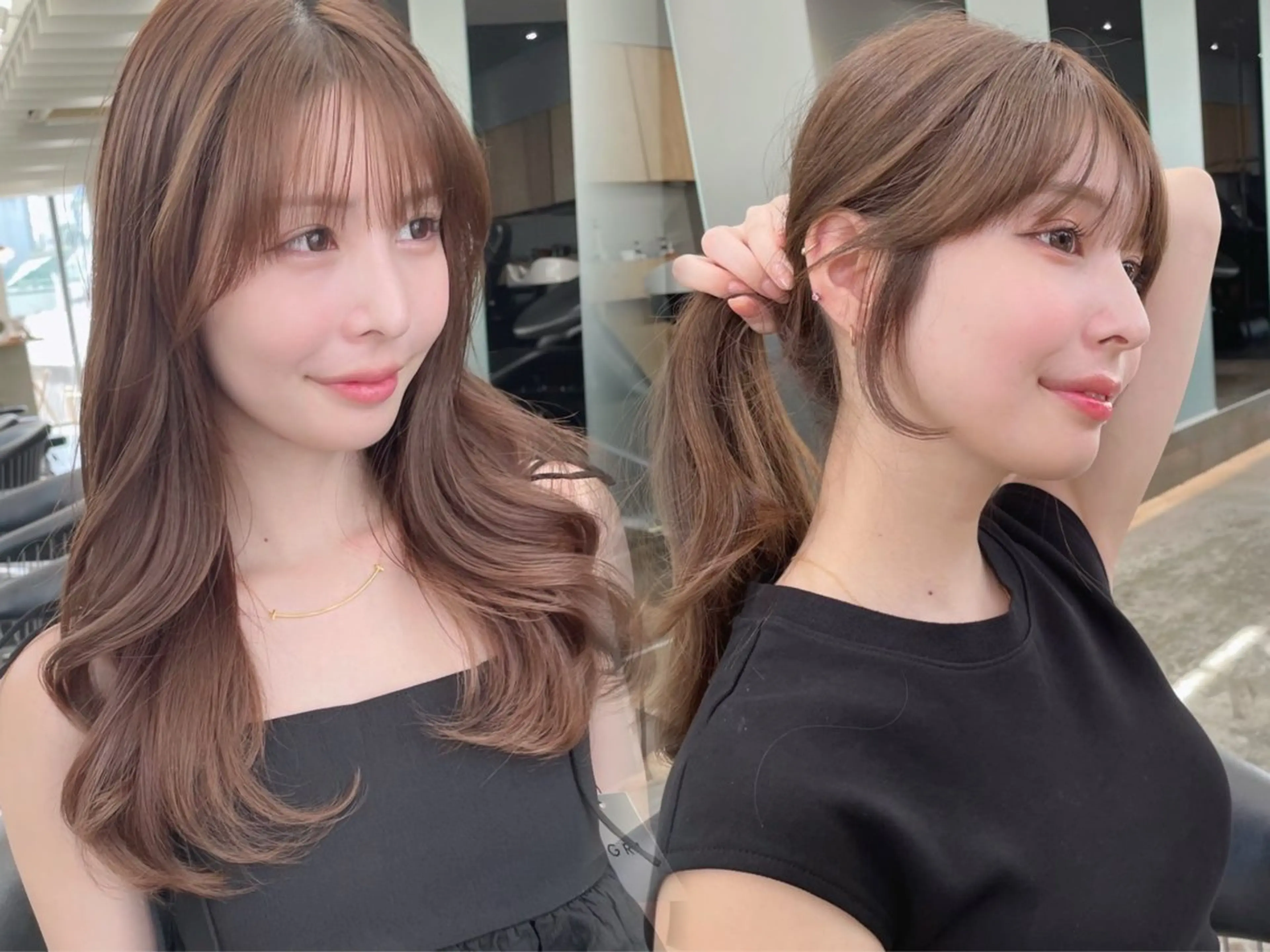 セミロング 山本翔一郎 韓国顔周りレイヤーのヘアスタイル