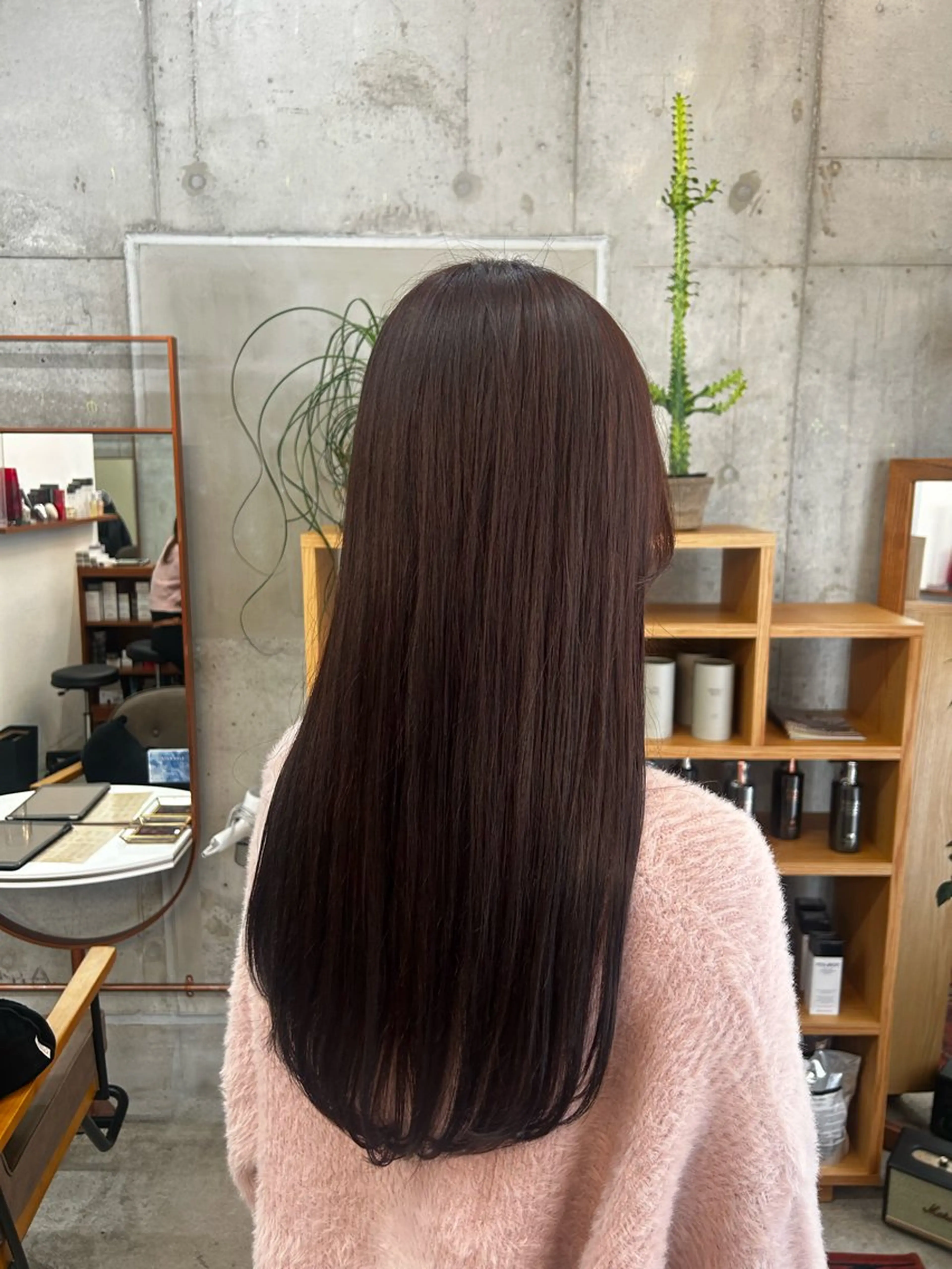 ロング カラー ブラウンカラー ピンクカラー ピンクブラウン カット・ブリーチ/ ふわあいりのヘアスタイル