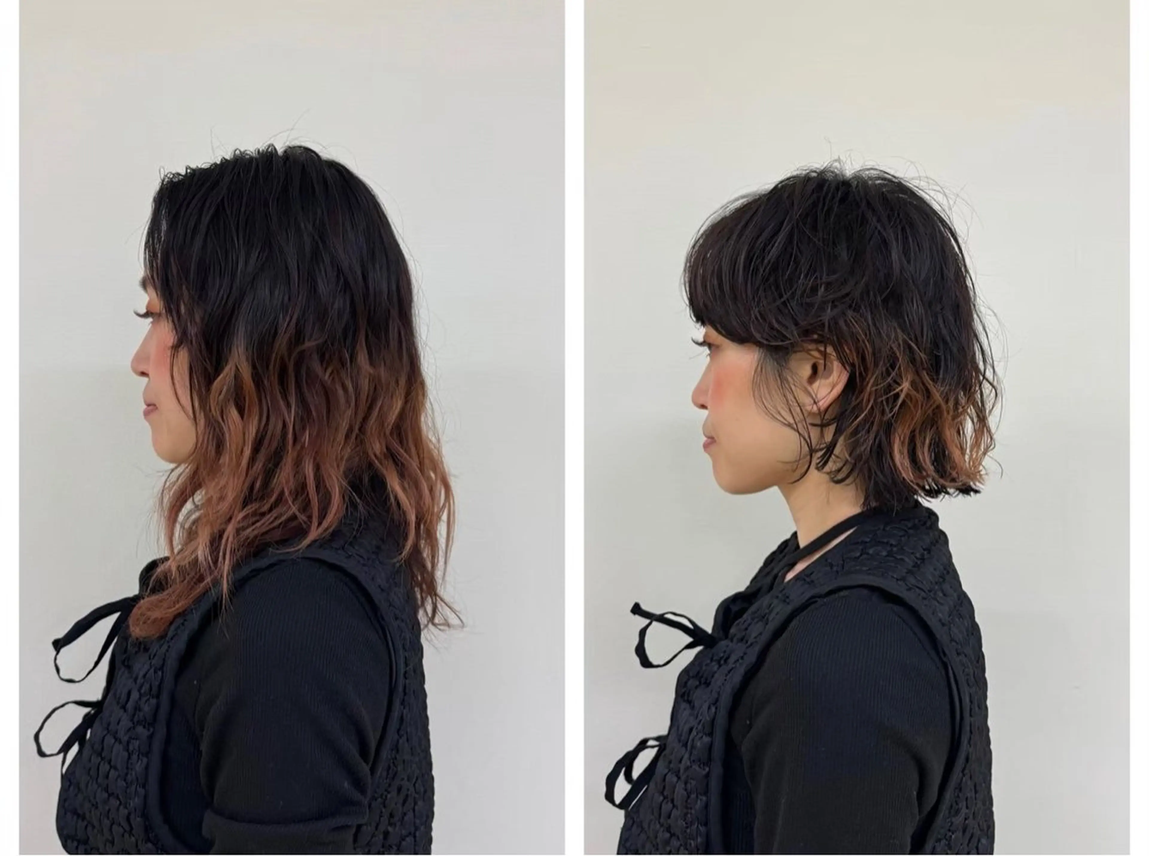 ショート パーマ 小顔カット カット パーマ デザインカラー/中性 ウルフ/mitsuのヘアスタイル