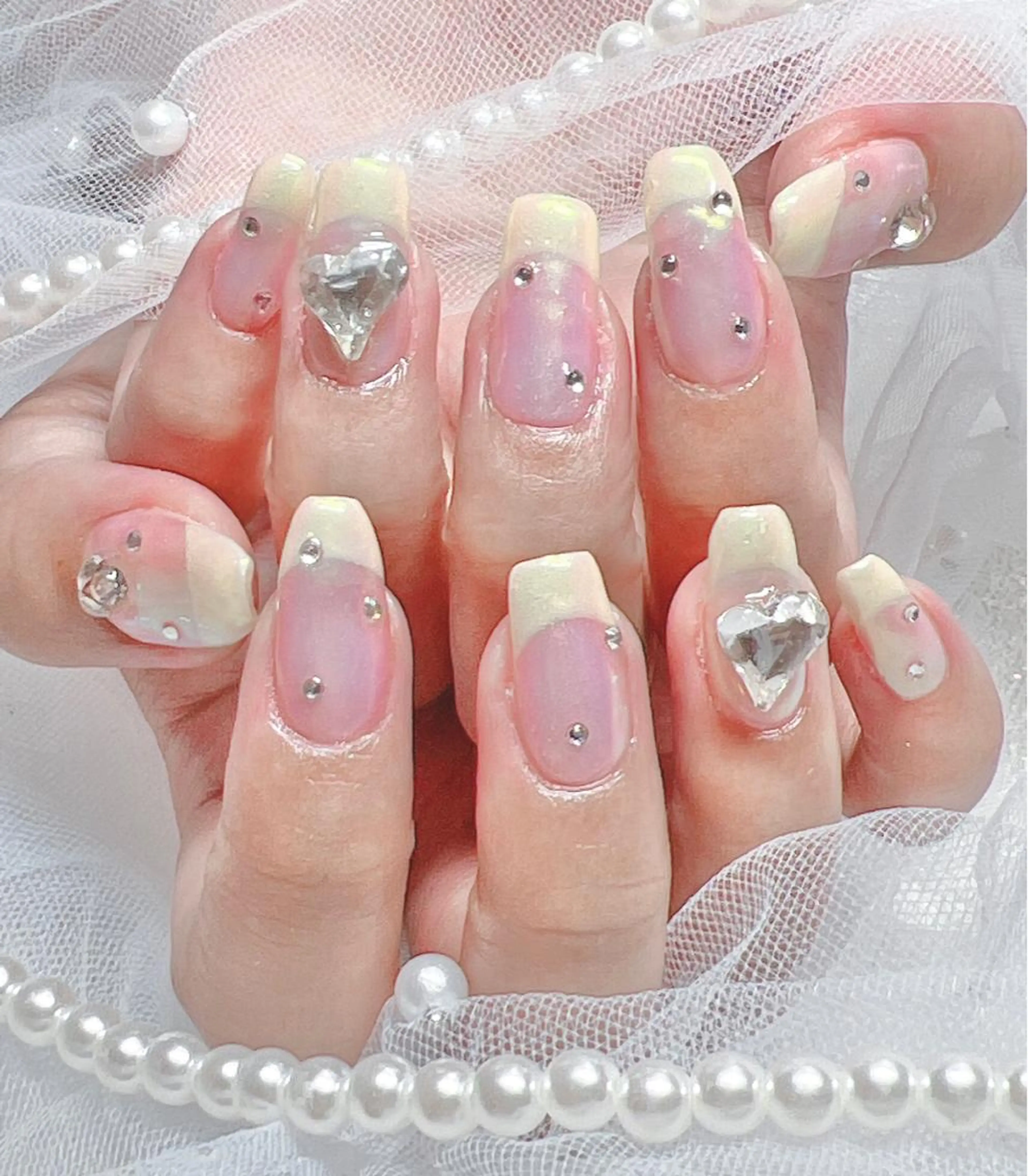 韓国風キラキラネイル)の写真