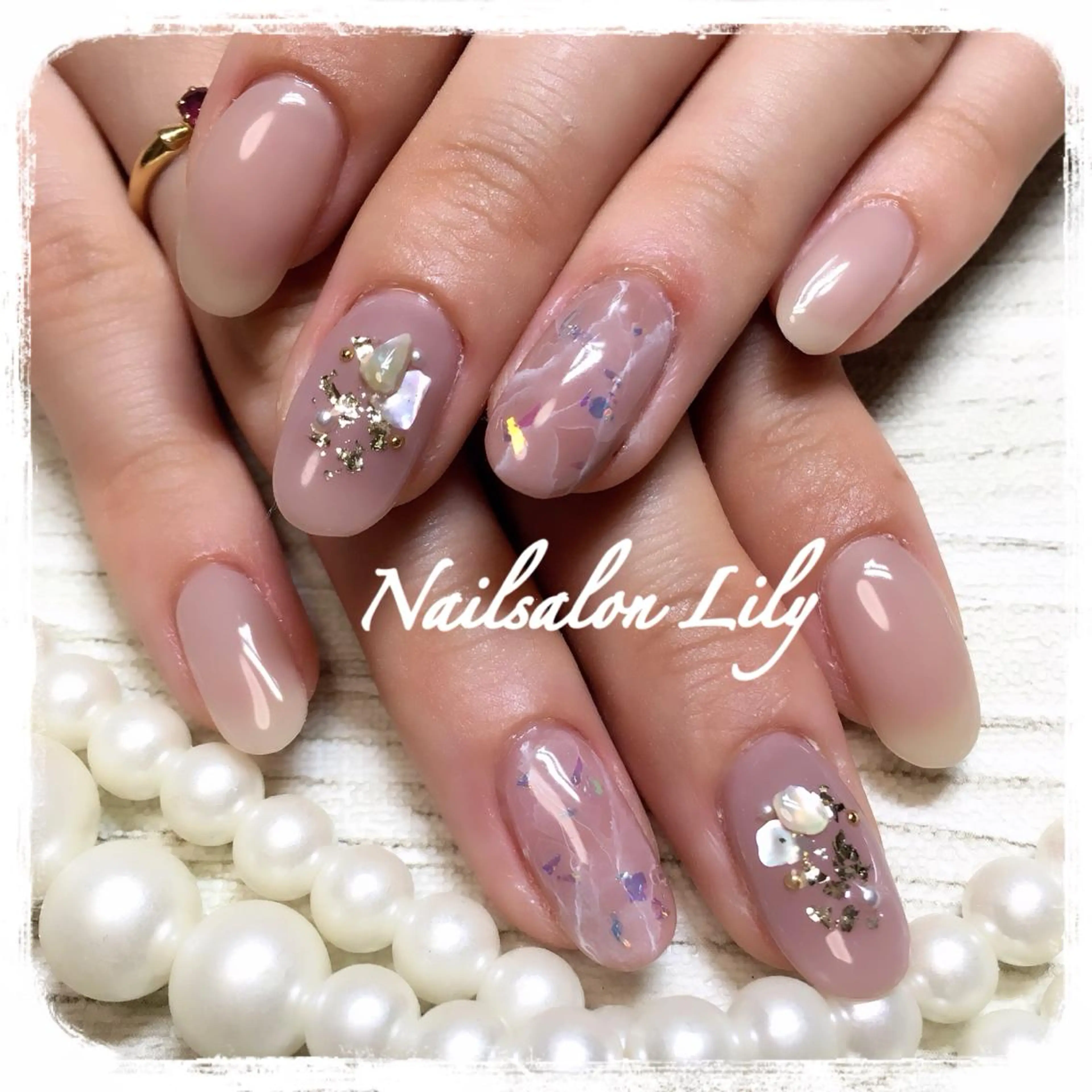 ネイル 大理石ネイル(マーブル) ハンドネイル Nailsalon Lilyのネイルデザイン