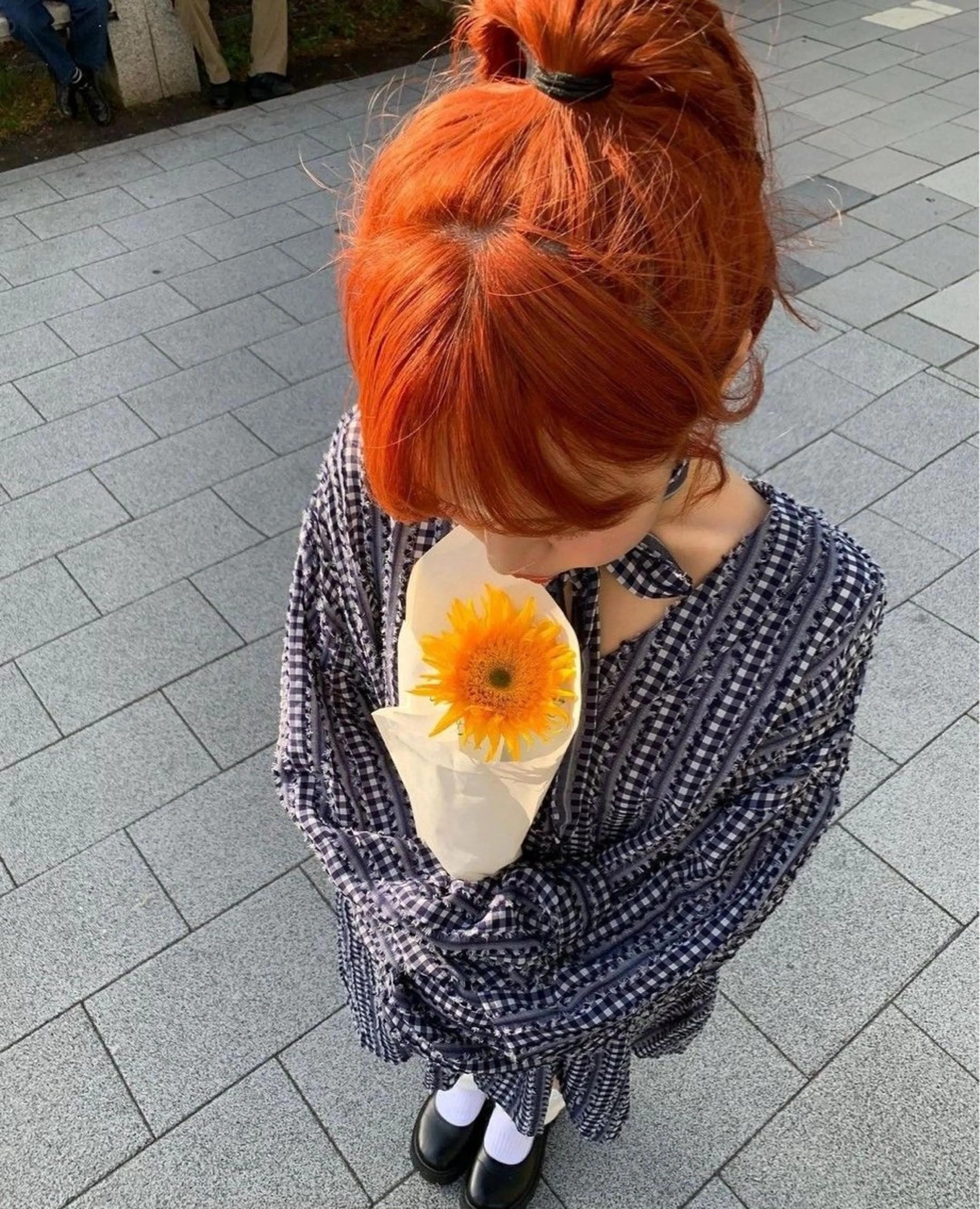 カラー オレンジ 韓国アンニュイ/ アミのヘアスタイル