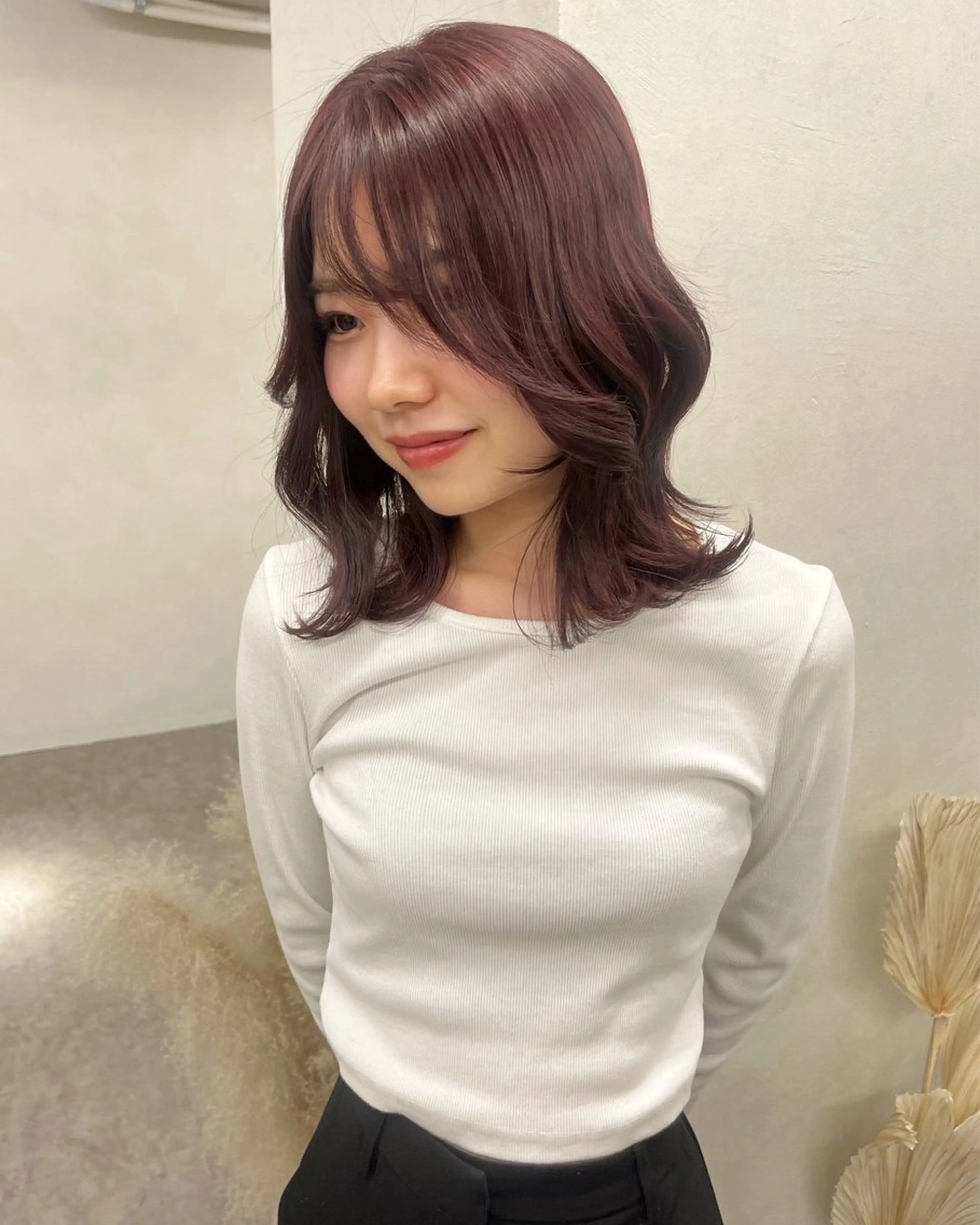 ミディアム カラー 透明感カラー ヘアカラー ブリーチ/ベージュ 💕/momoaのヘアスタイル