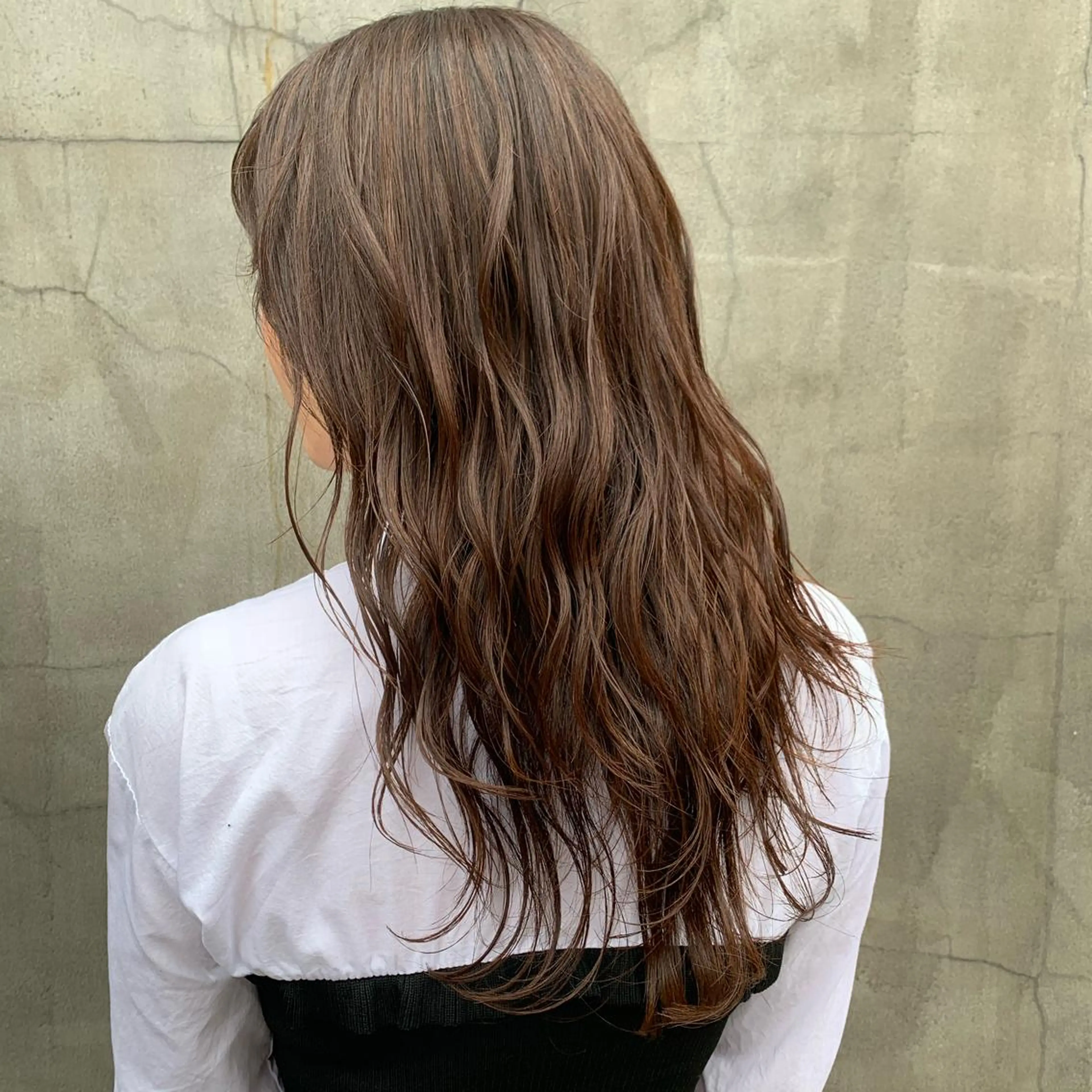 ロング カラー 髪質改善カラー&TR 縮毛矯正/弱酸性矯正のヘアスタイル