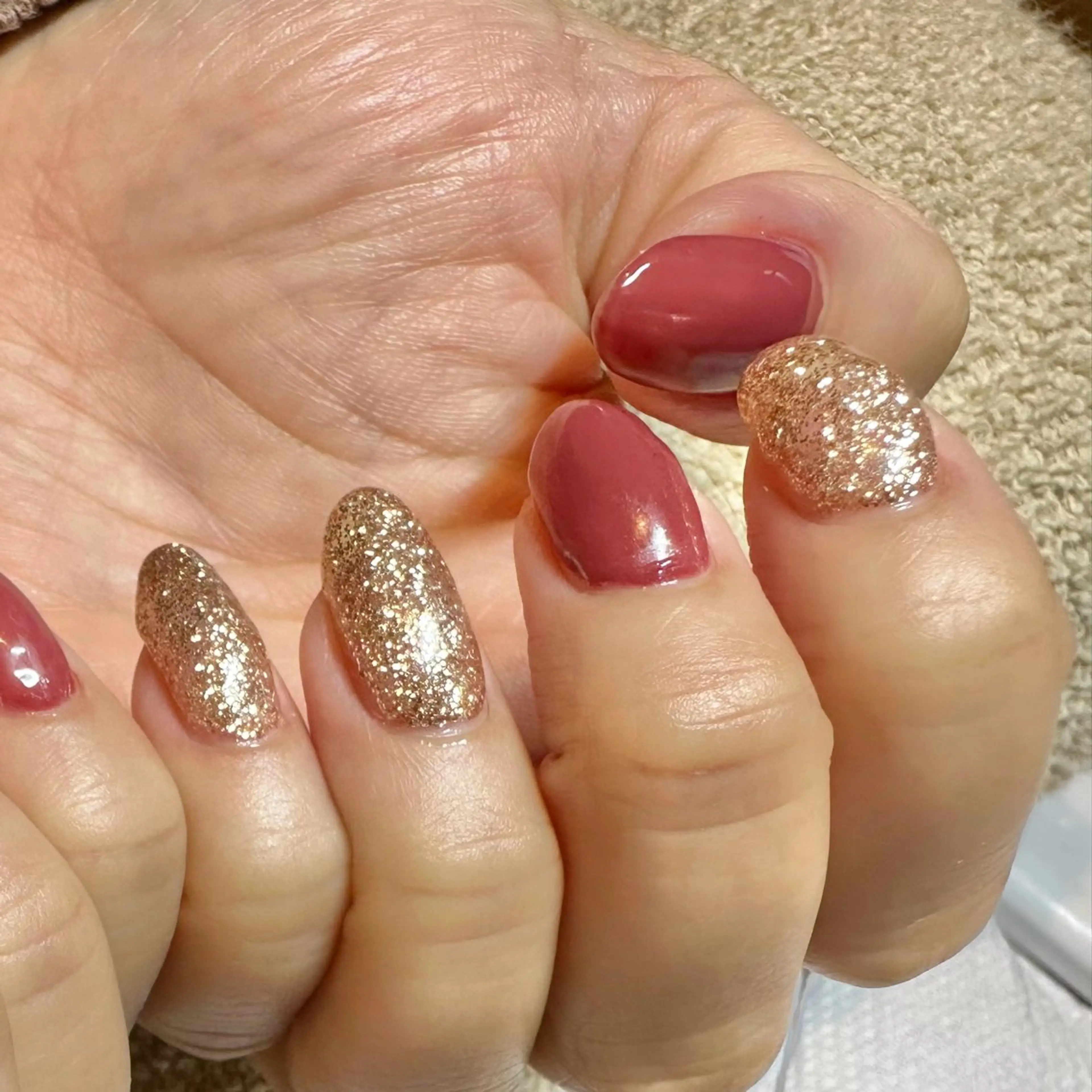 ネイル ラメ(グリッター) ワンカラーネイル ハンドネイル ハンドケア Mnail ちひろのネイルデザイン