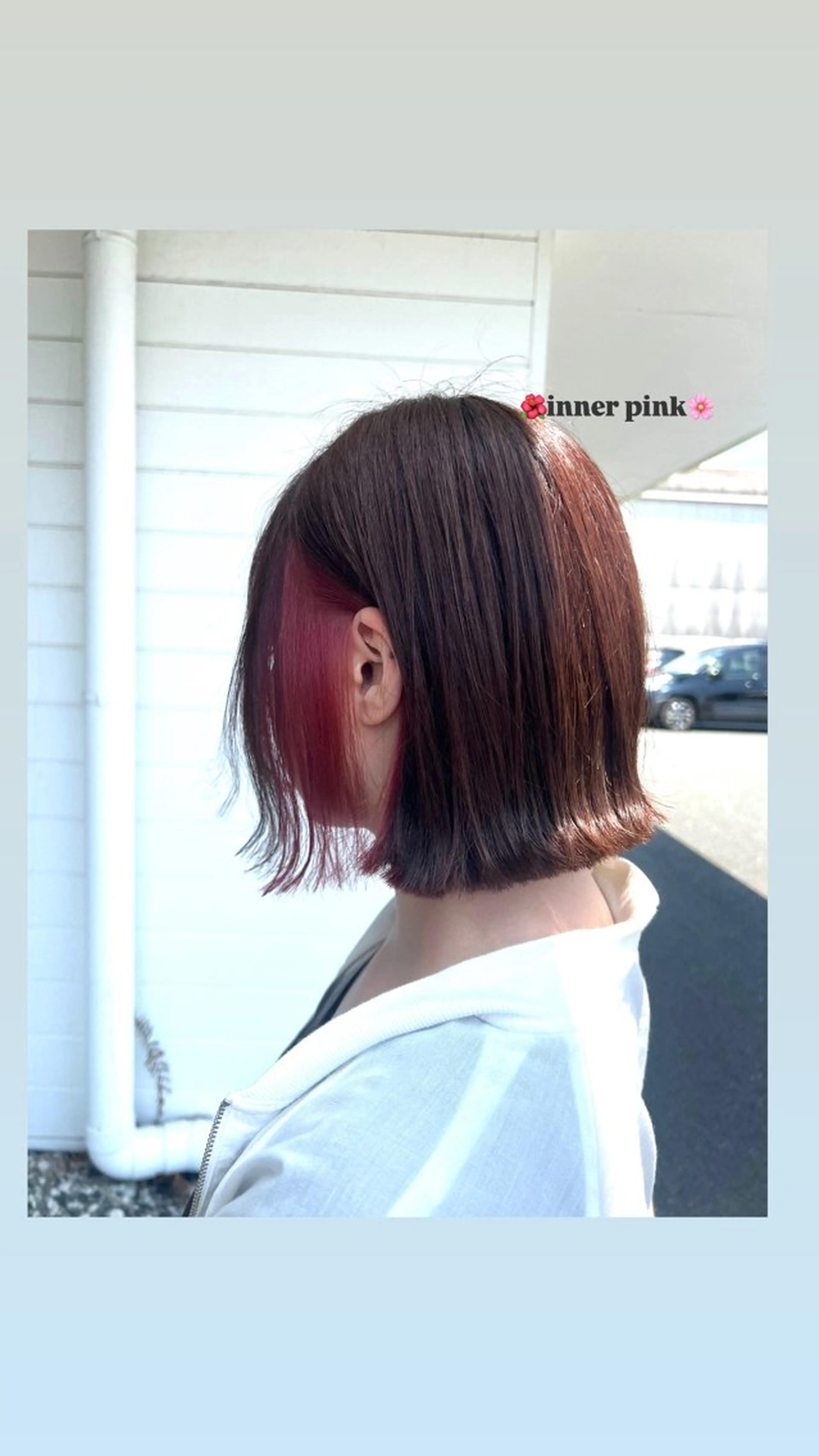 ミディアム カラー ヘアアレンジ ブリーチ ピンクカラー 友田 未来のヘアスタイル