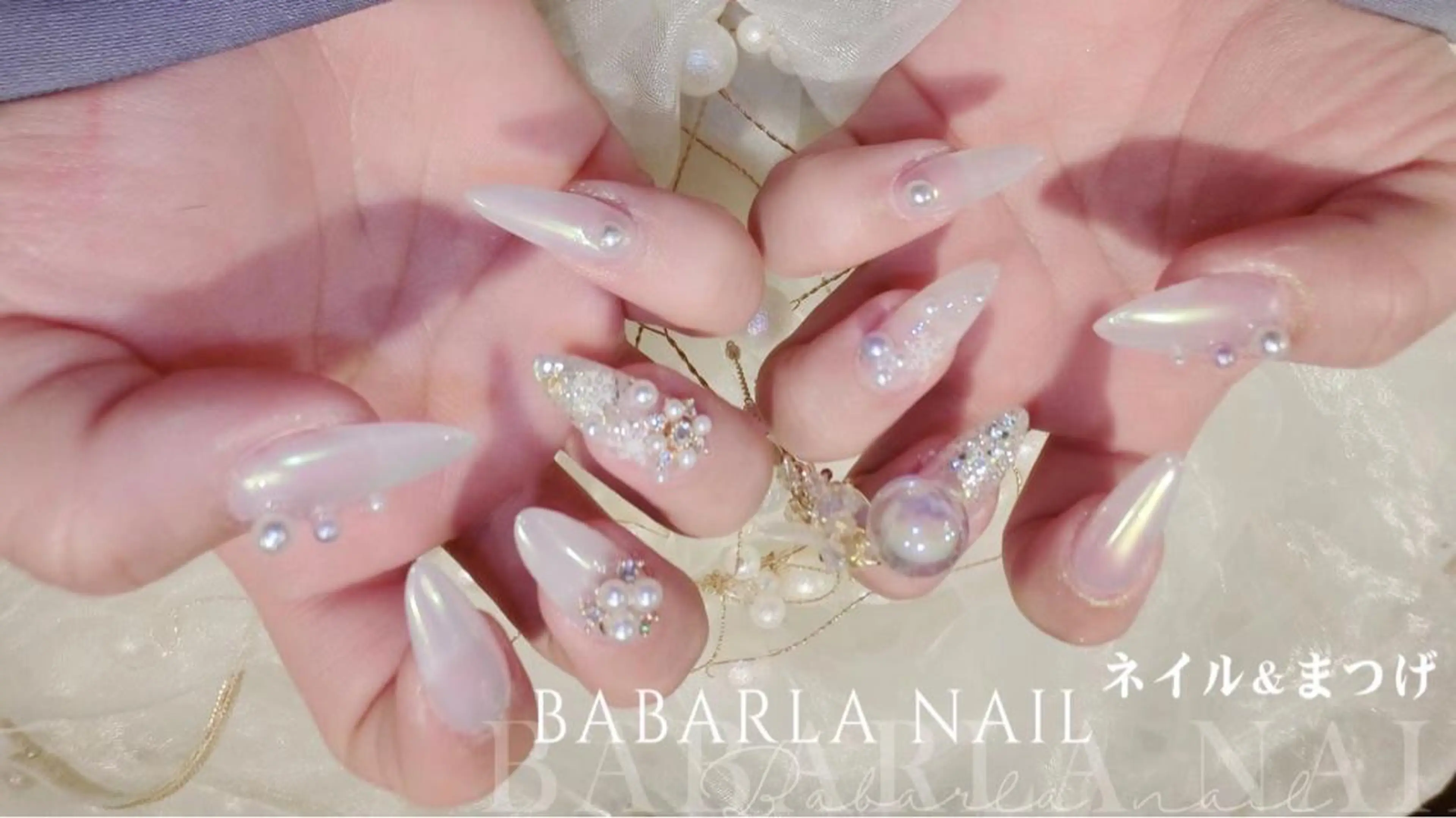 ネイル クリアネイル ラメ(グリッター) ミラーネイル Babarla Nailのネイルデザイン