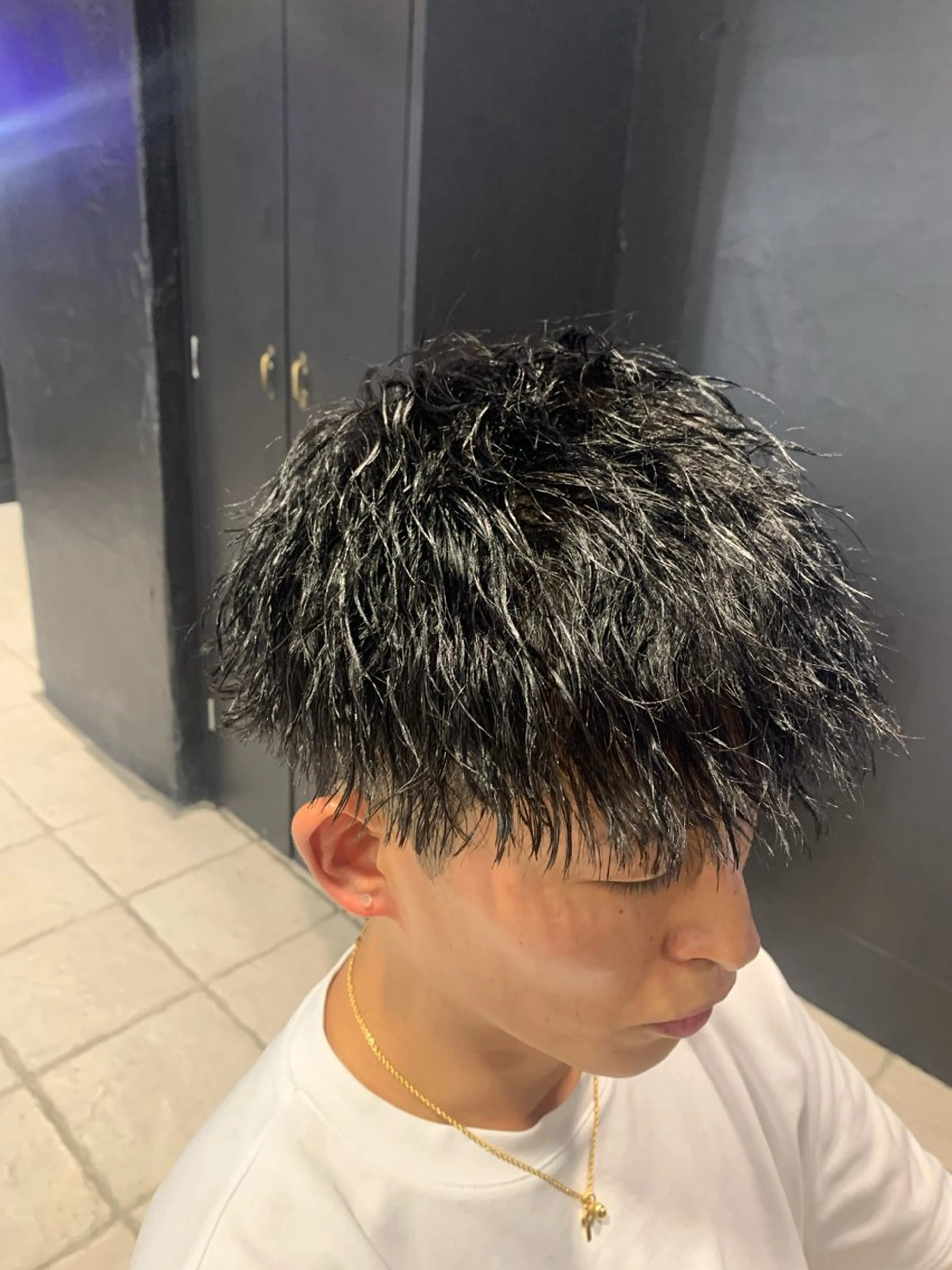 ショート メンズ マッシュ メンズパーマ/難波/ 心斎橋　室園亮佑のヘアスタイル