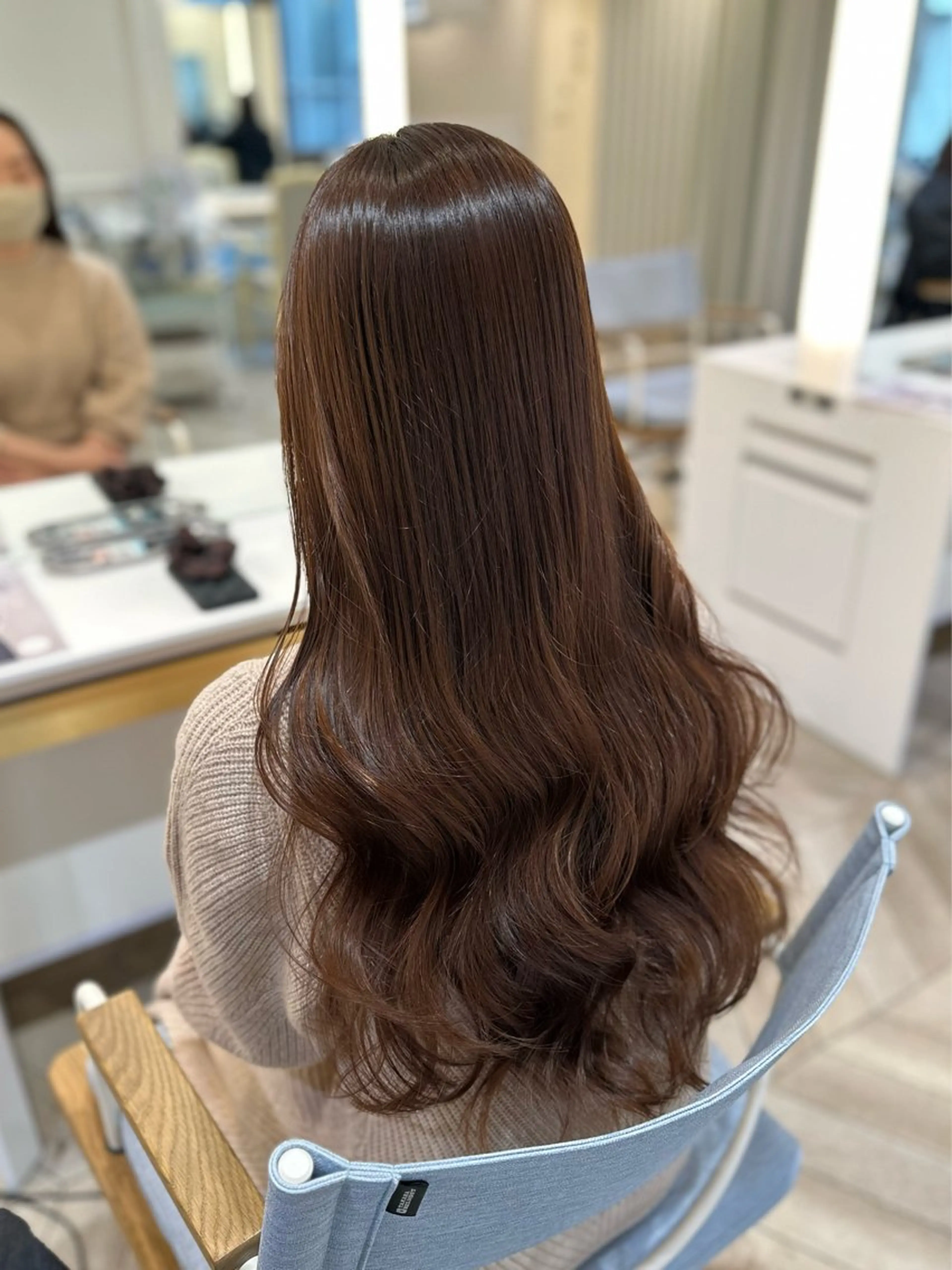 ロング カット ヘアカラー 韓国ヘア 🇰🇷 RUKA 🩵🤍のヘアスタイル