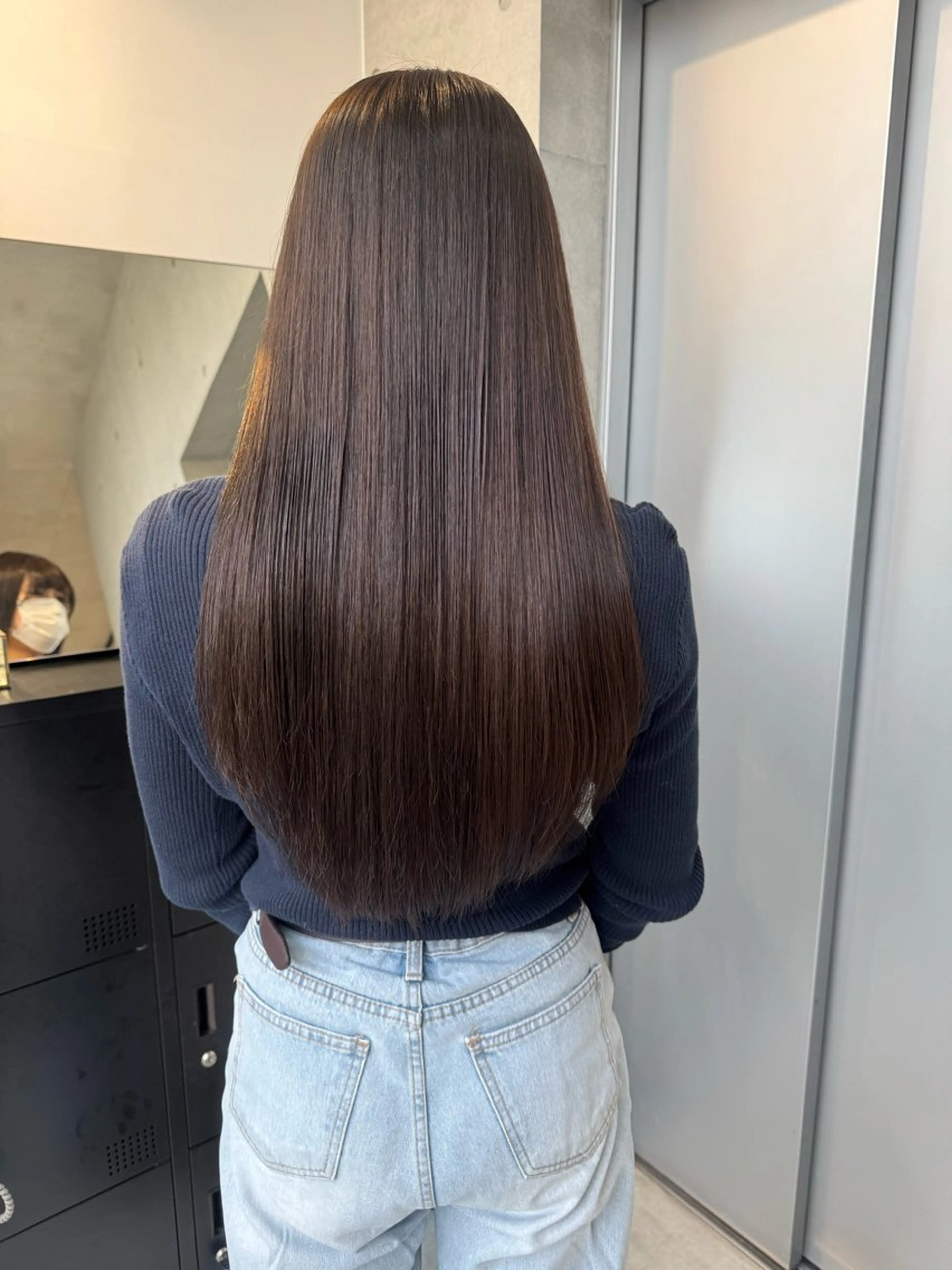 ロング カラー パーマ ヘアアレンジ ヘアカラー トリートメント ヘアセット 透明感/オリーブ/ グレージュ/YUKAのヘアスタイル