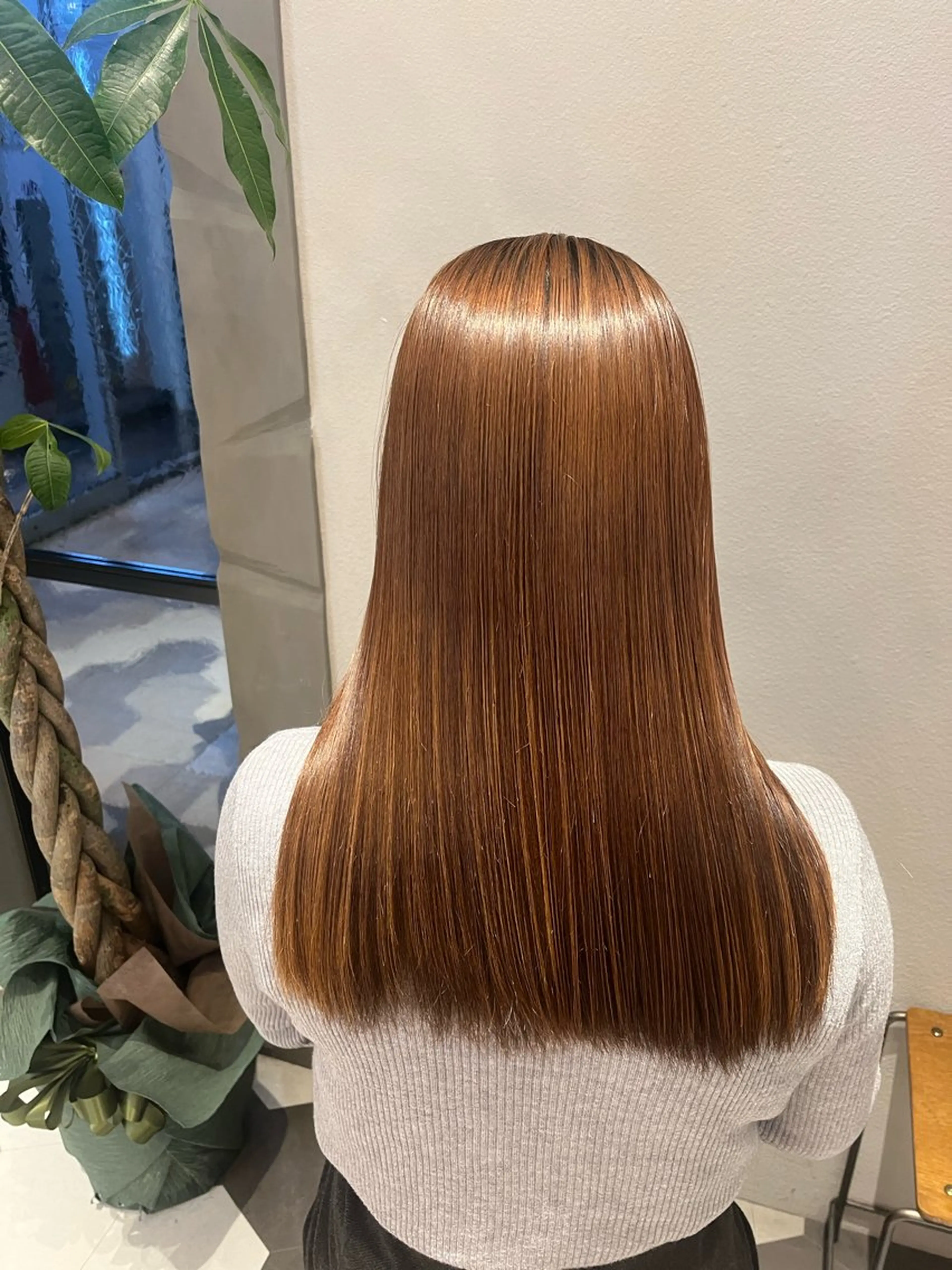 ロング 酸性ストレート 縮毛矯正 トリートメント 暖色/顔周り /ヘアメ/あつはのヘアスタイル