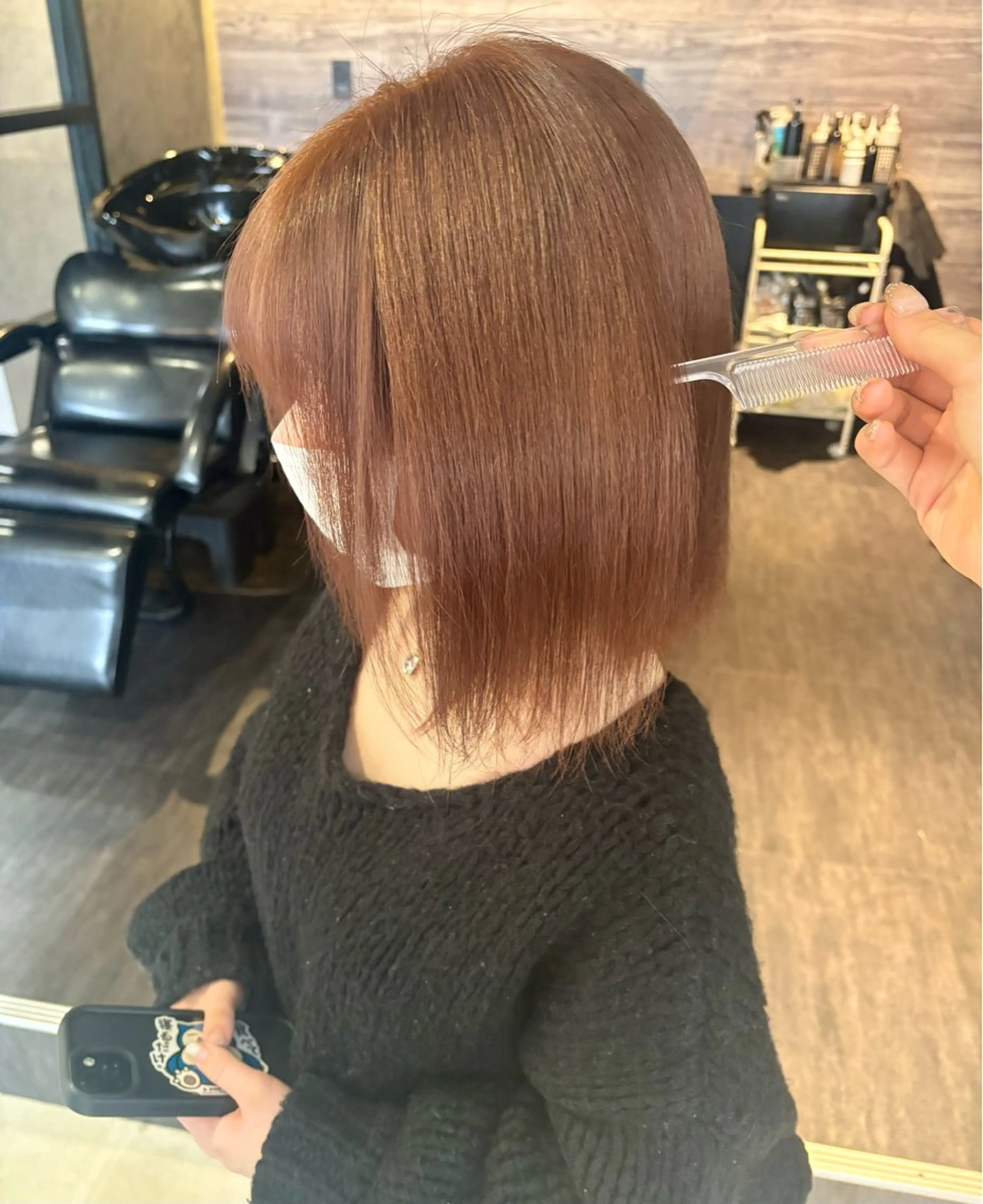 ミディアム カット ヘアカラー レイヤーカット/韓国 /艶髪/ダブルカラーのヘアスタイル