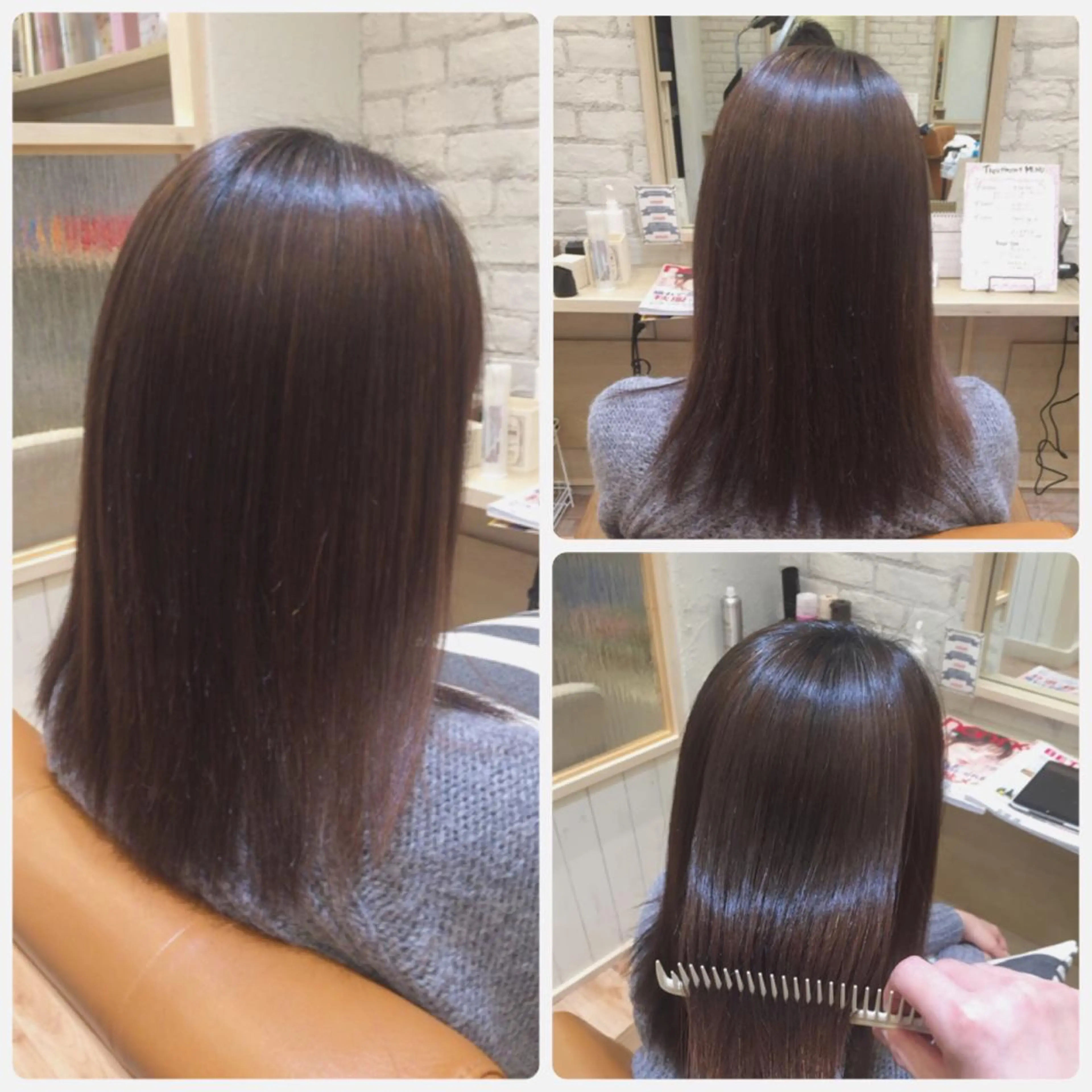 ミディアム セミロング ロング 髪質改善 縮毛矯正 courage所属・kanako カナコのヘアスタイル