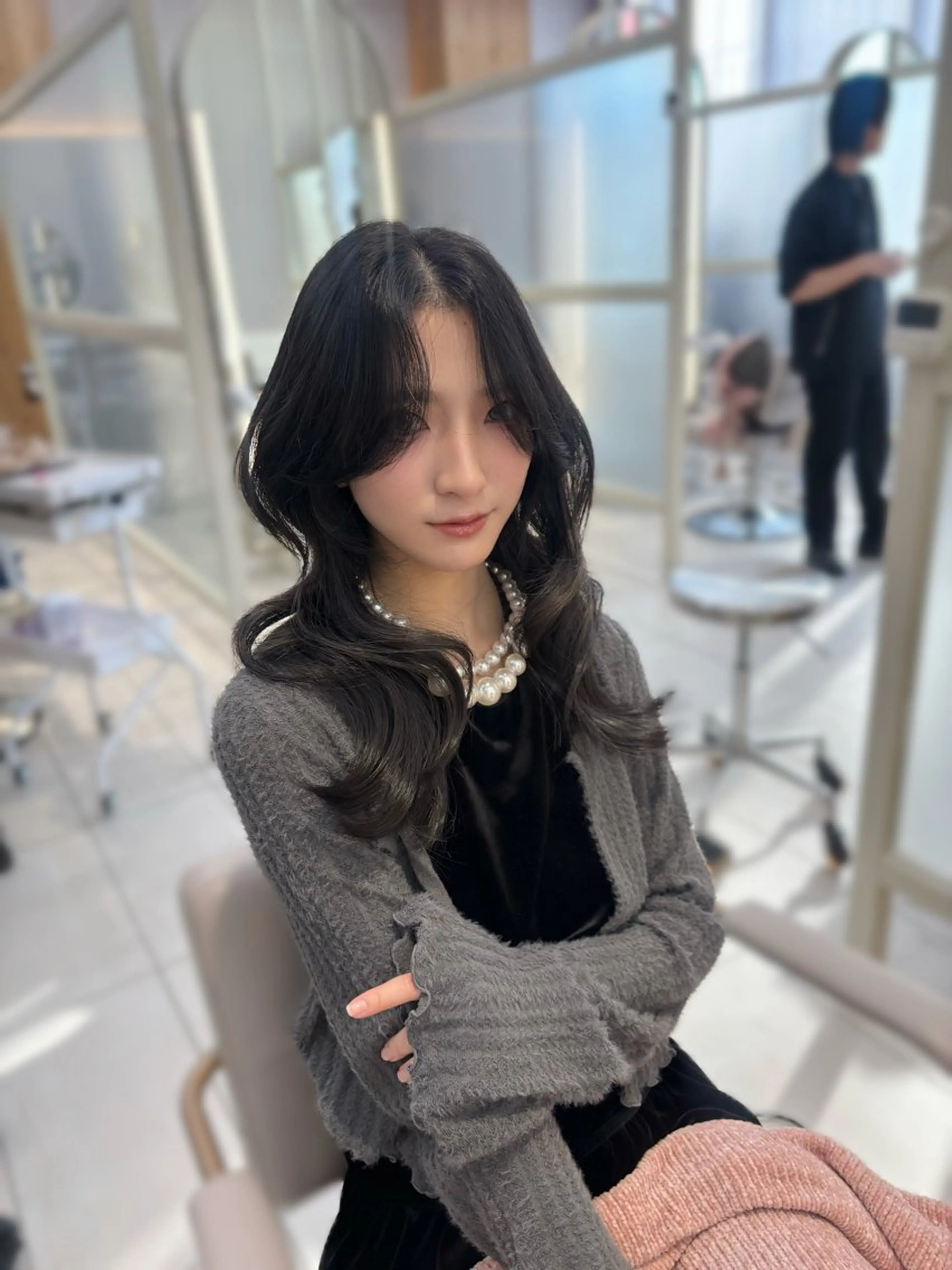 セミロング カット ヘアカラー トリートメント かなこ／レイヤー ／透明感カラーのヘアスタイル