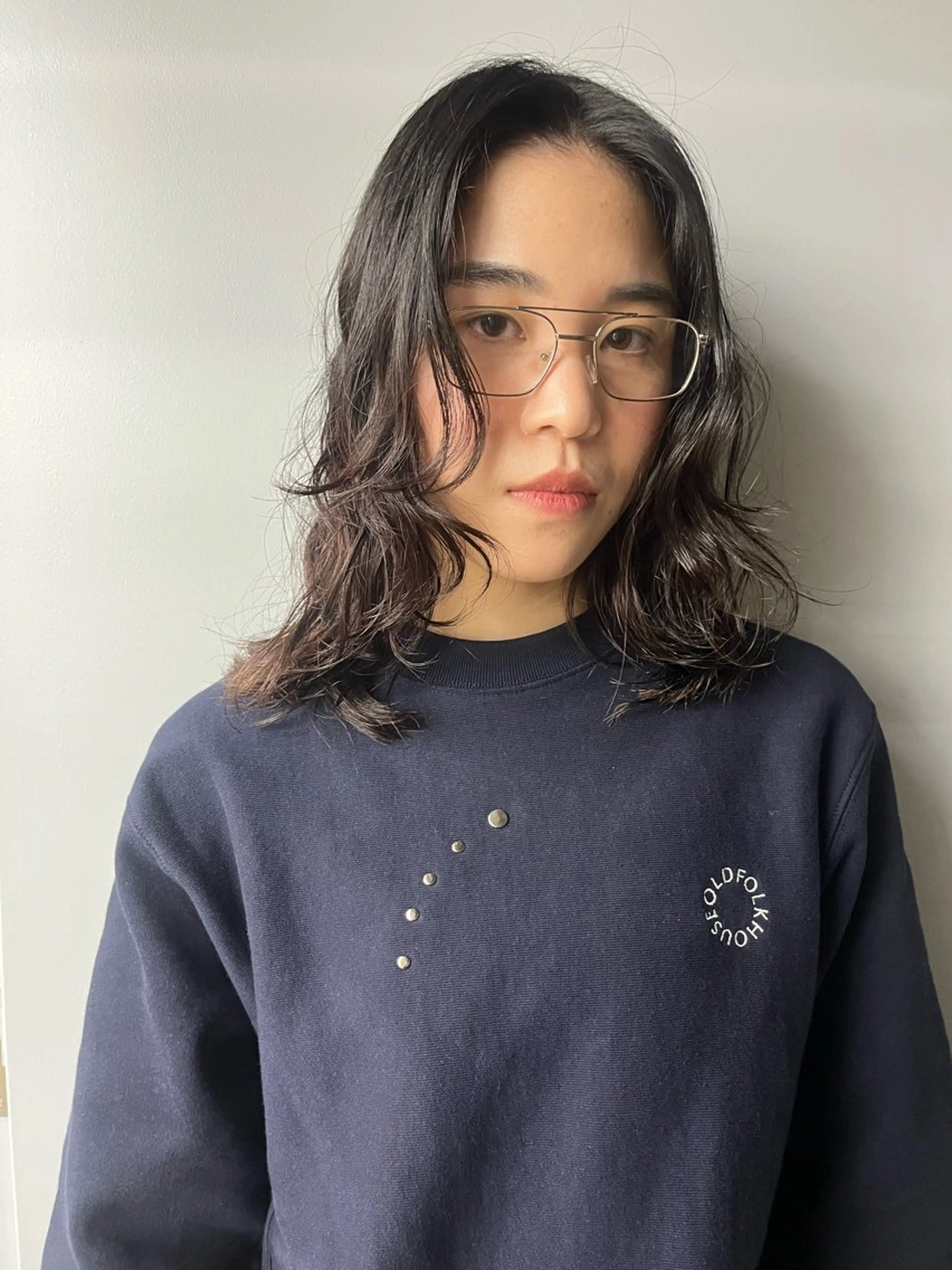 セミロング レイヤー/ケアパーマ /ニュアンス/モードのヘアスタイル