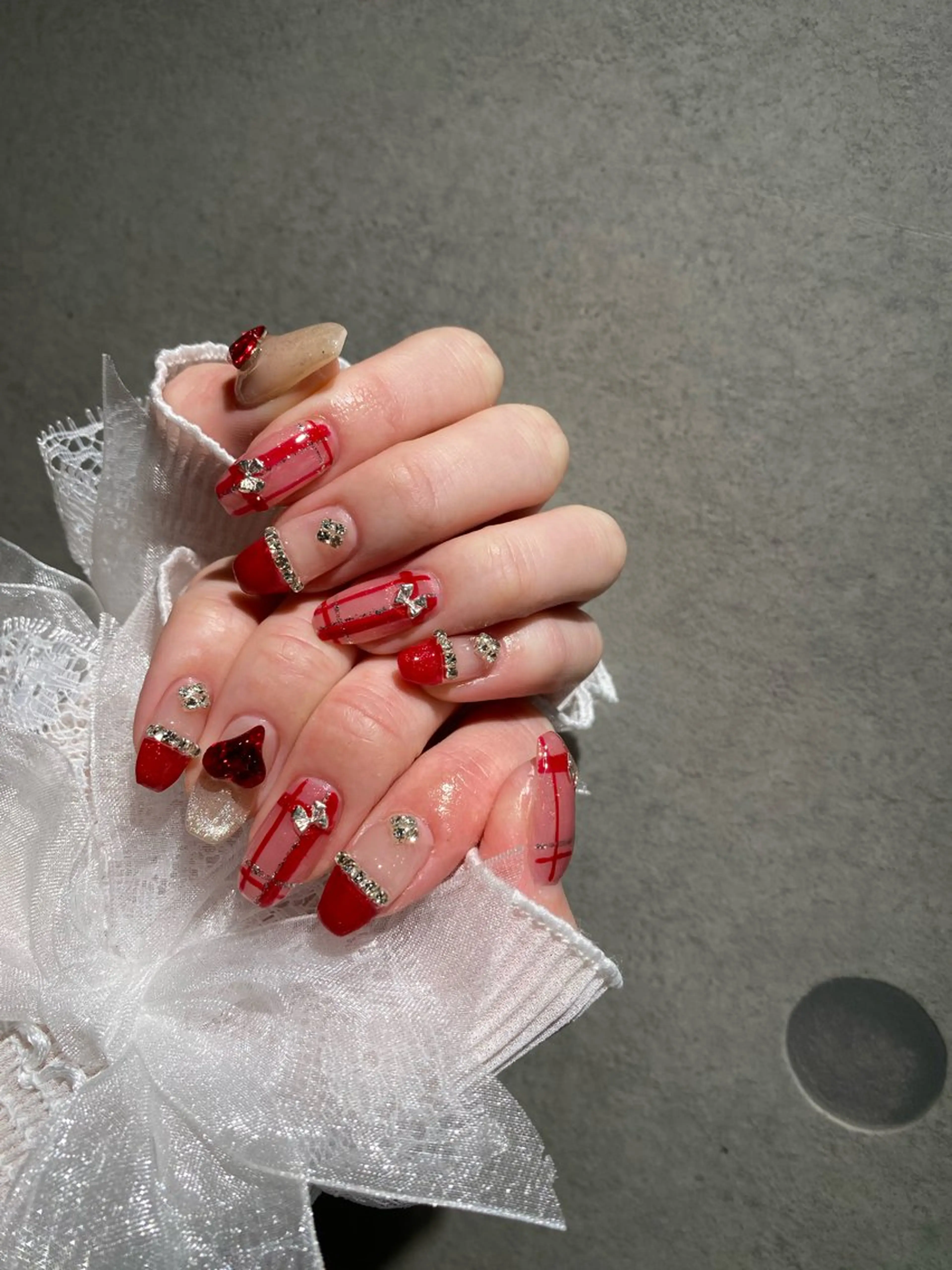 ネイル I-nailロング /ワンホン/キラキラのネイルデザイン