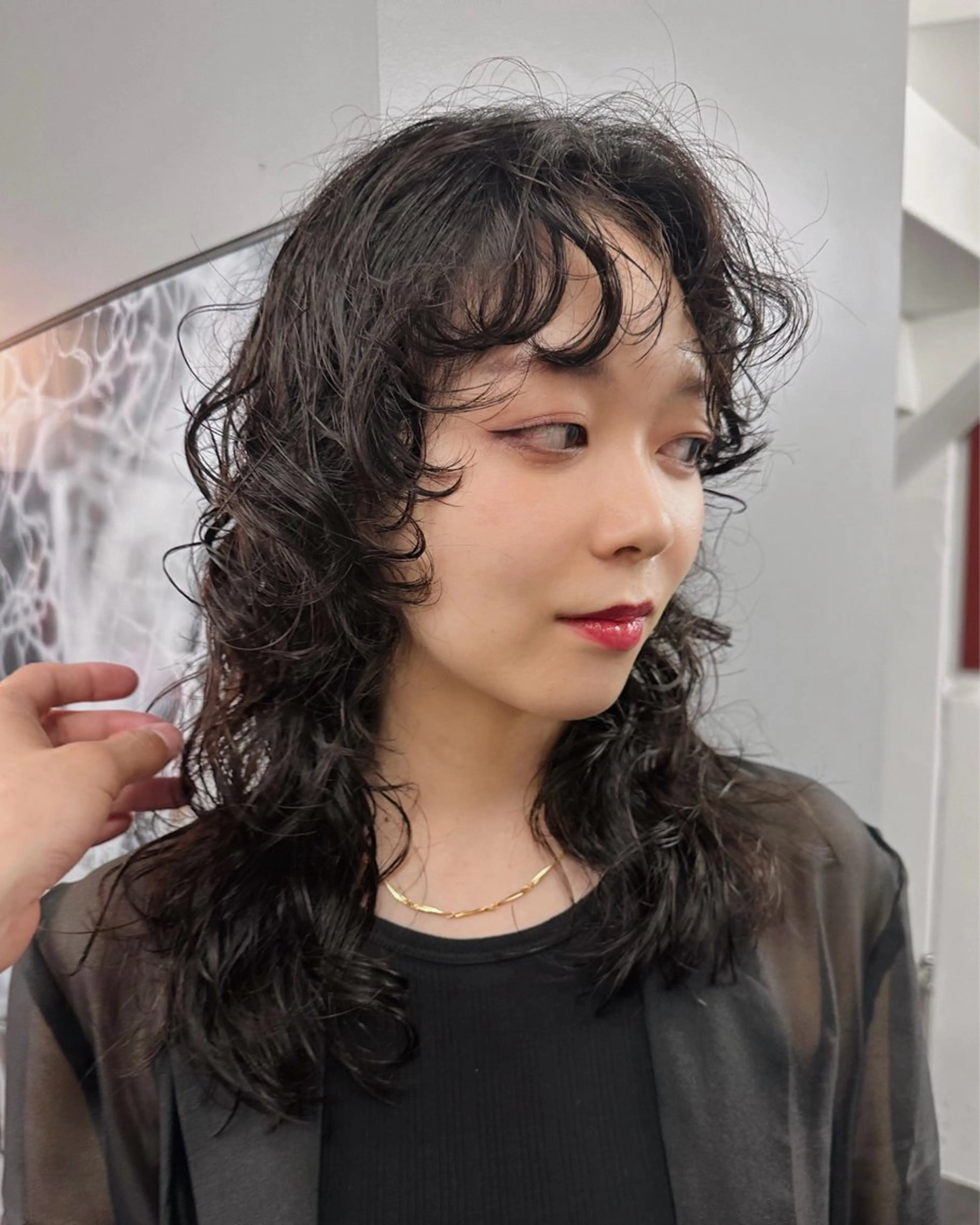 ミディアム パーマ 似合わせカット カット パーマ レイヤー/パーマ /ウルフ/nabeのヘアスタイル