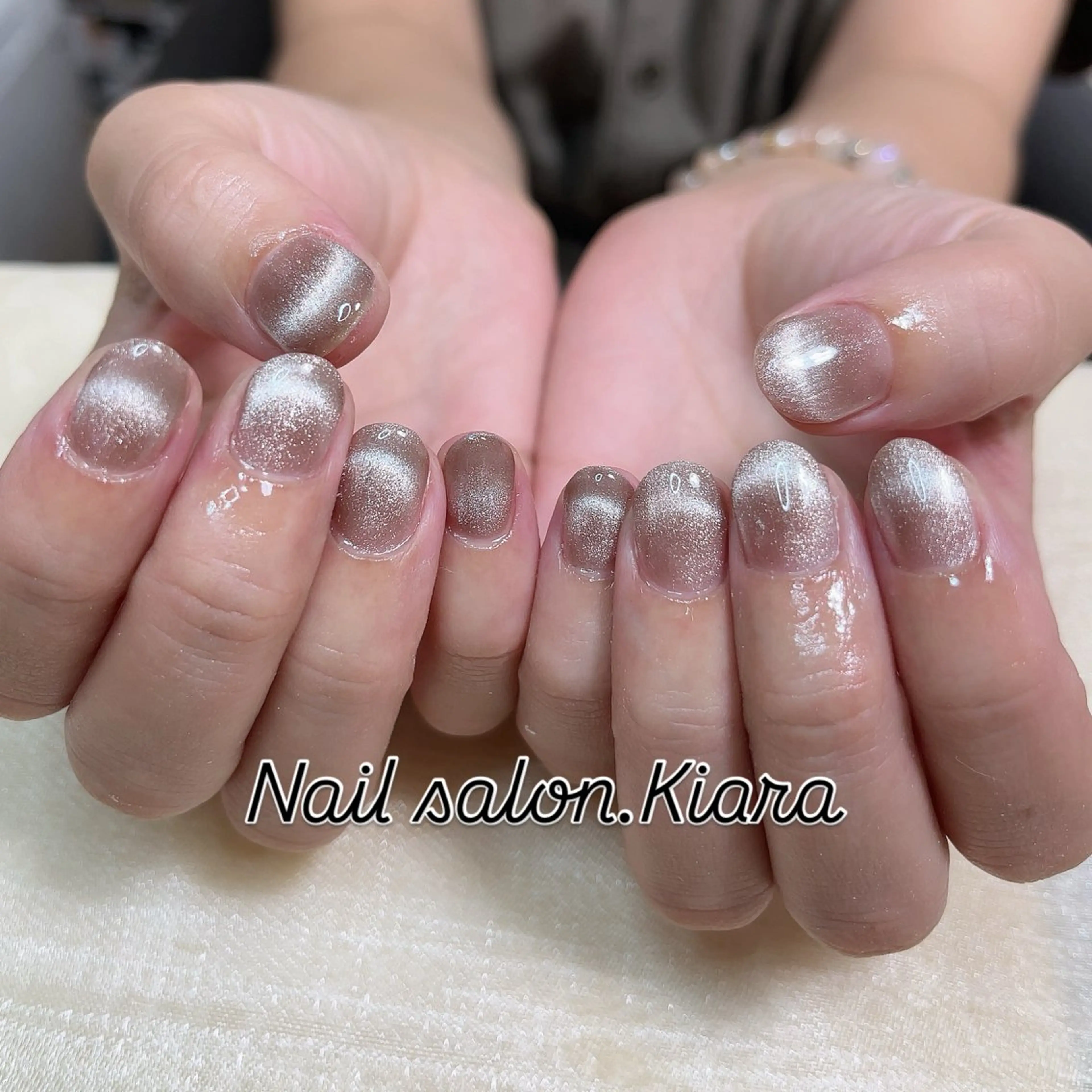 ネイル フレンチネイル マグネットネイル マグネットフレンチ 🍭Kiara Nail🍭のネイルデザイン