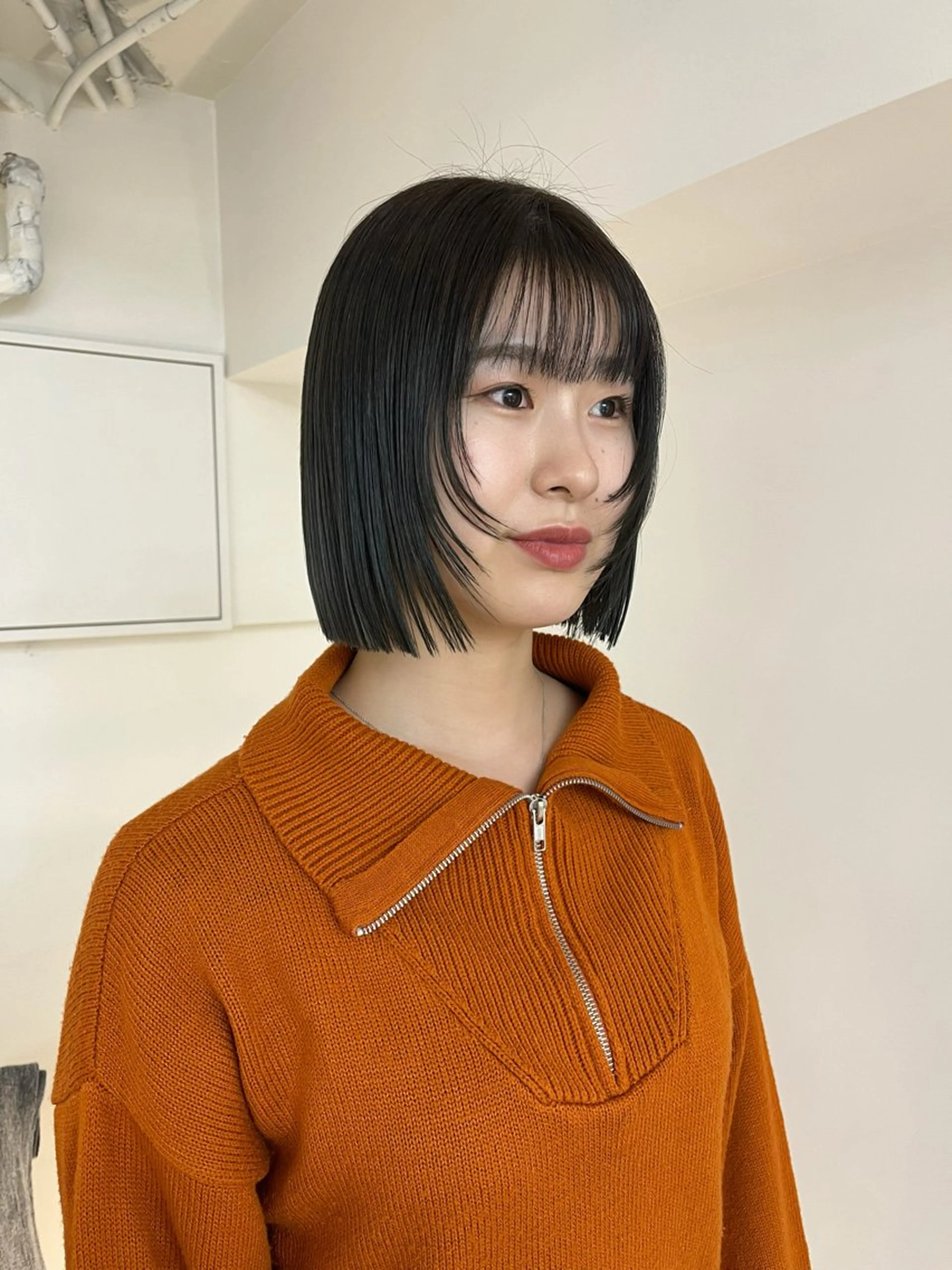 ミディアム 顔まわりレイヤー 顔周りカット レイヤーカット ハルカ/ fit standのヘアスタイル