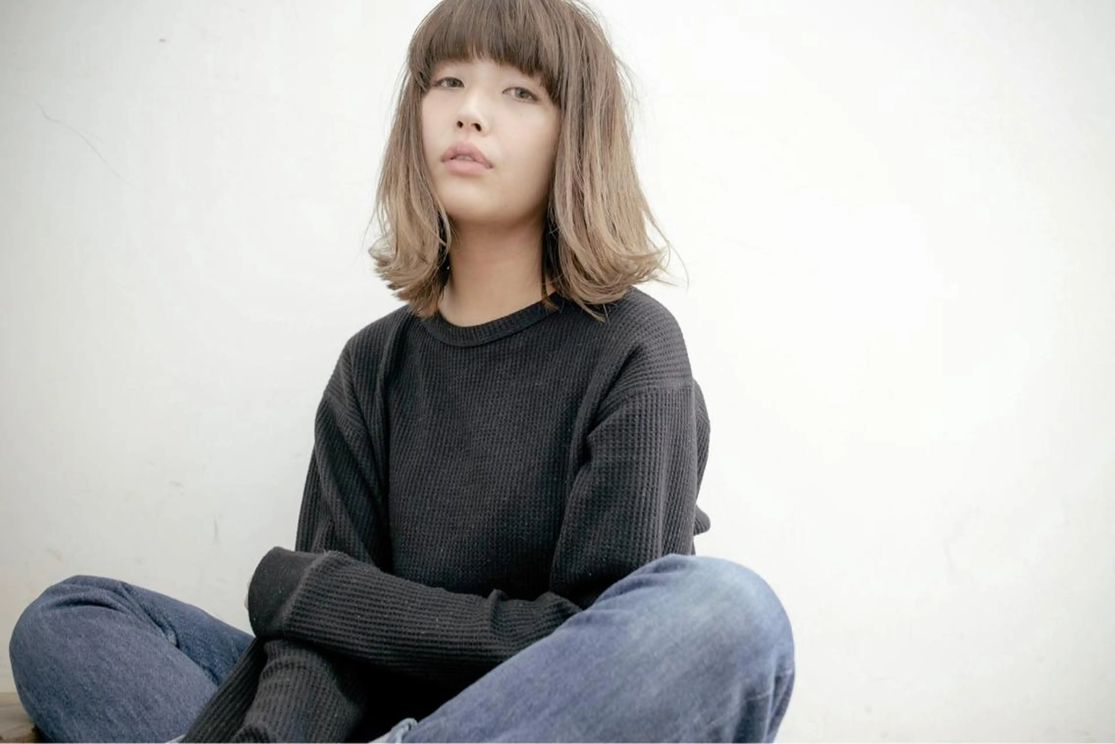 ミディアム 佐藤 旭のヘアスタイル