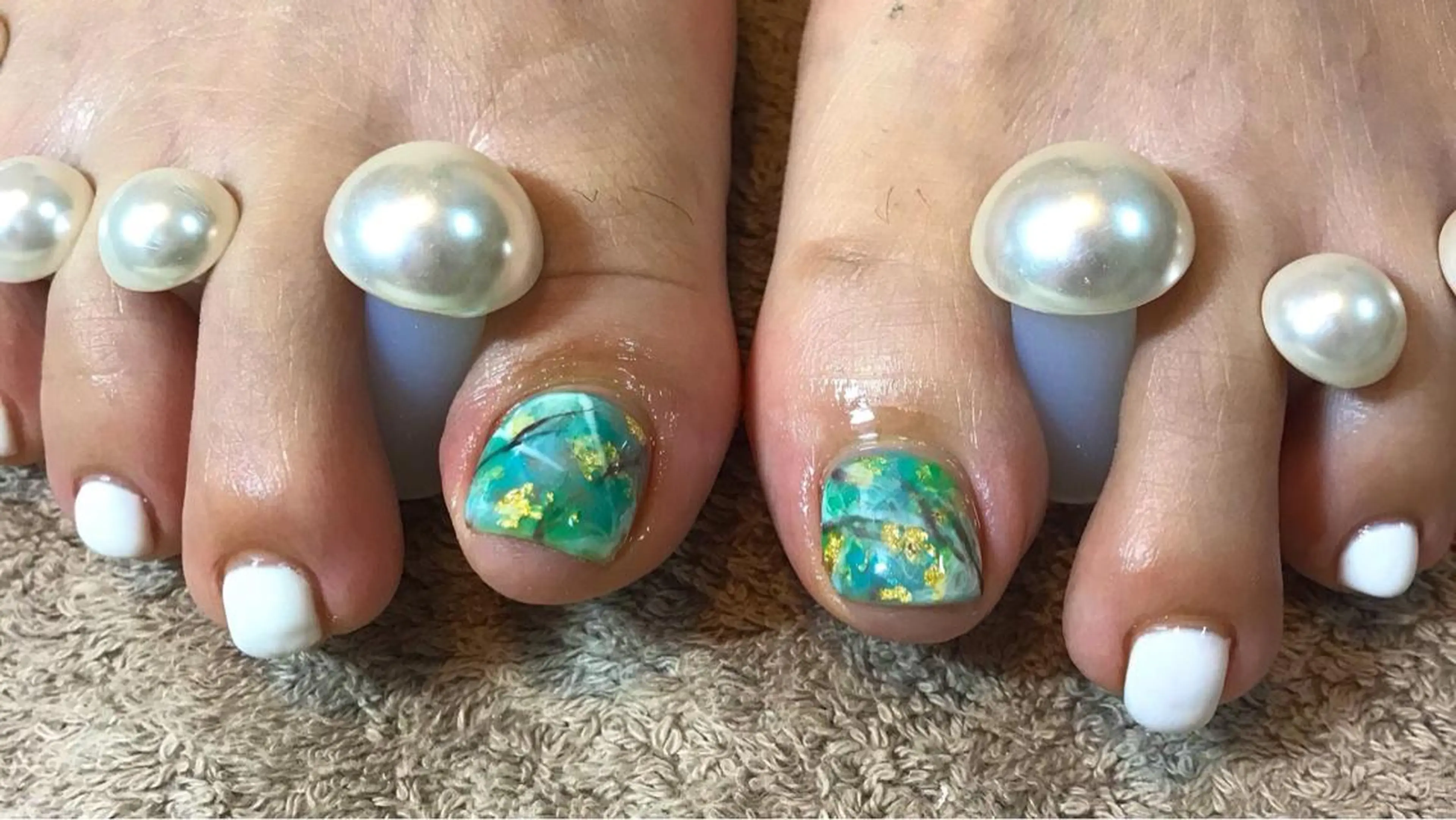 ネイル フットネイル 大理石ネイル(マーブル) ハンドネイル フットネイル GéRanium Harukaのネイルデザイン