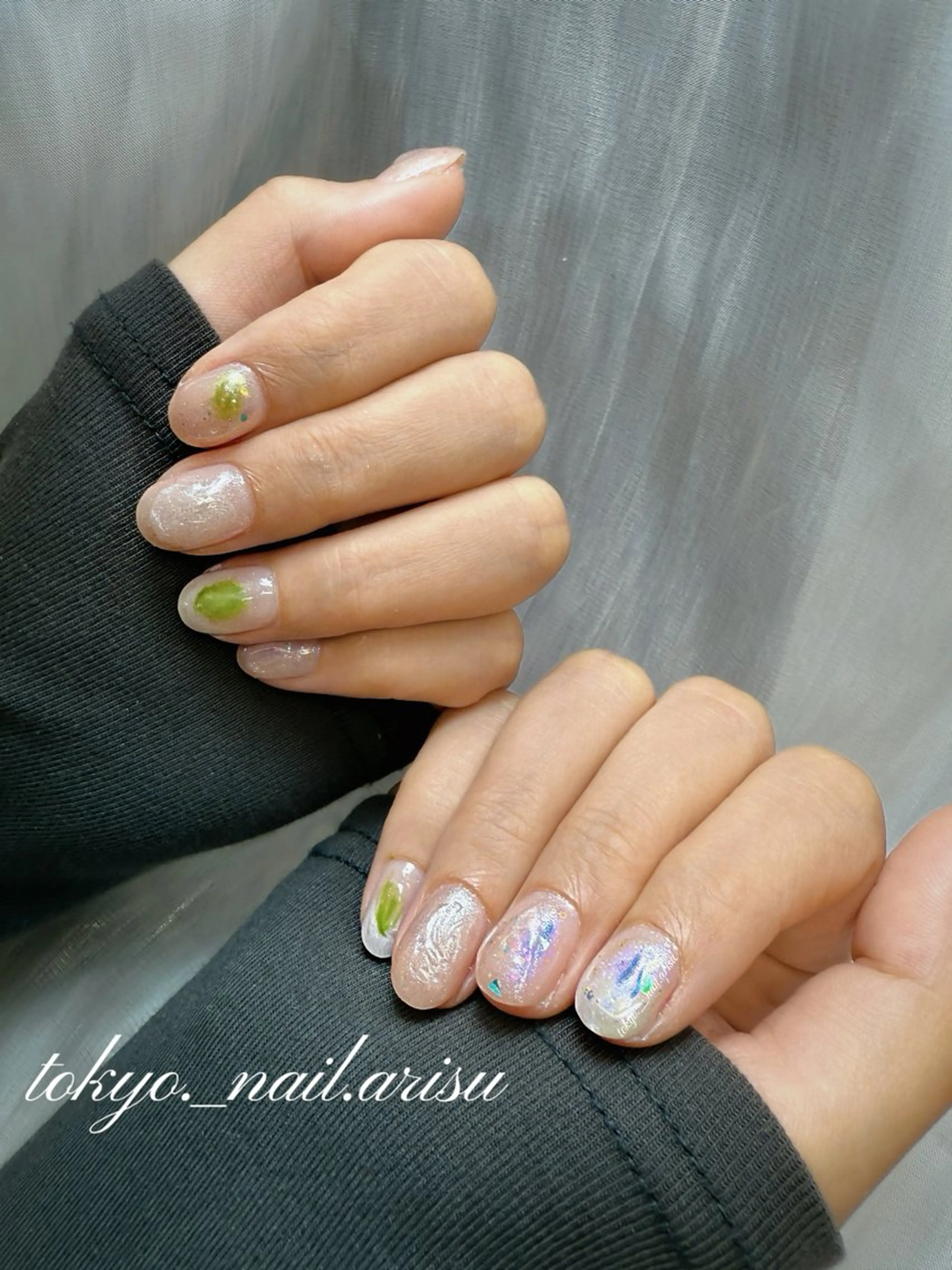 ネイル アートネイル 氷ネイル・うるうるネイル ラメ(グリッター) ぷっくりネイル ハンドネイル ア リスのネイルデザイン